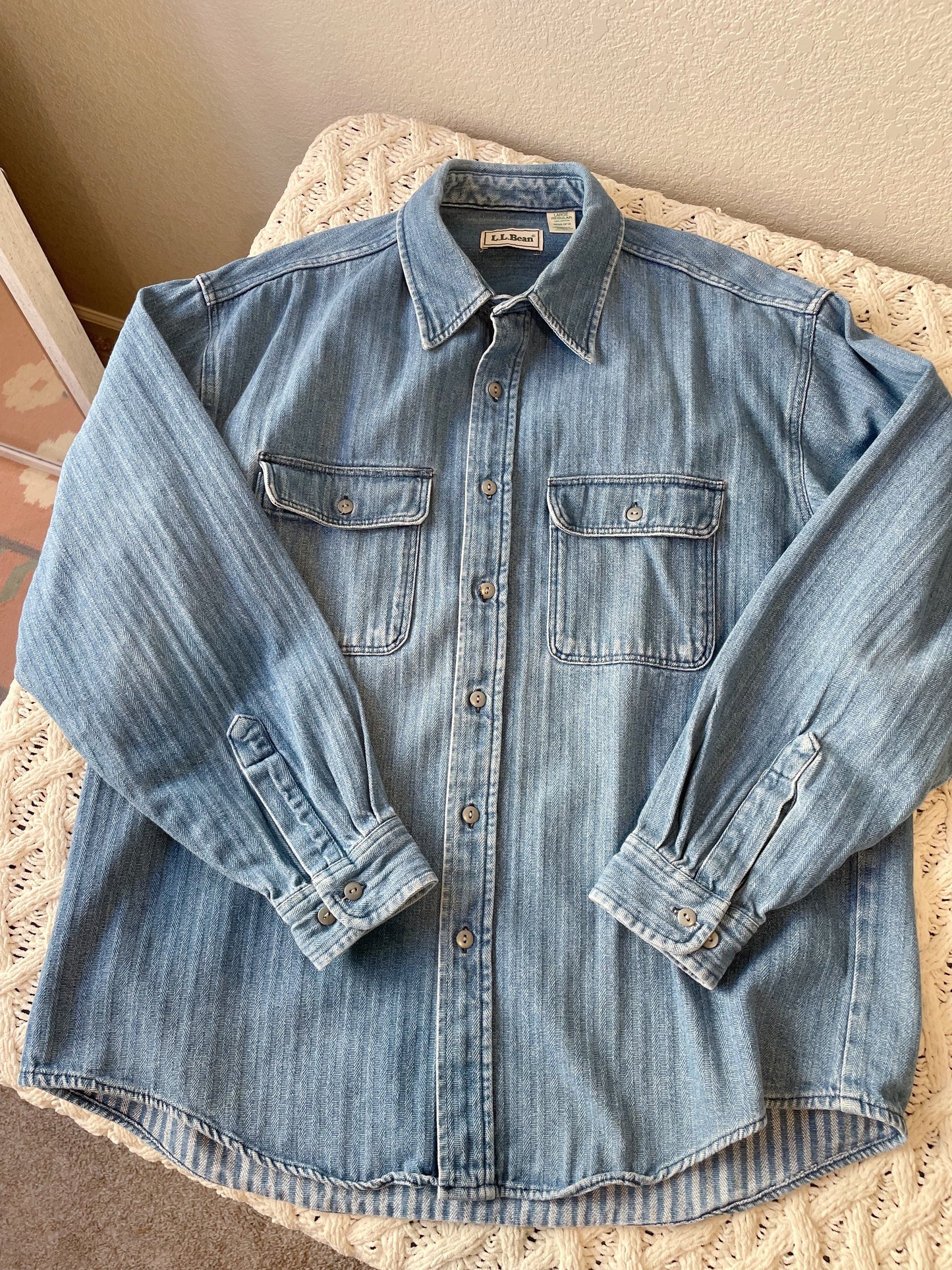 Vintage LL Bean Thick Denim Shirt (L)