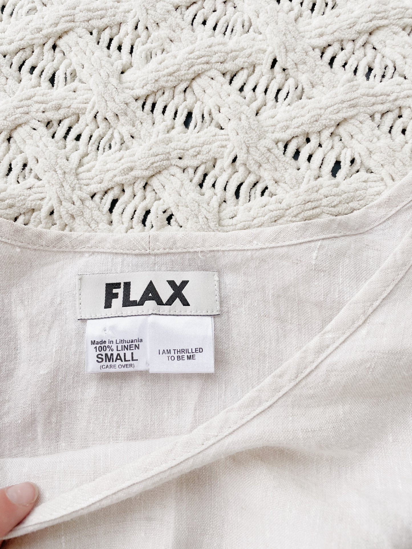 Flax 100% Linen Oatmeal Top (S)