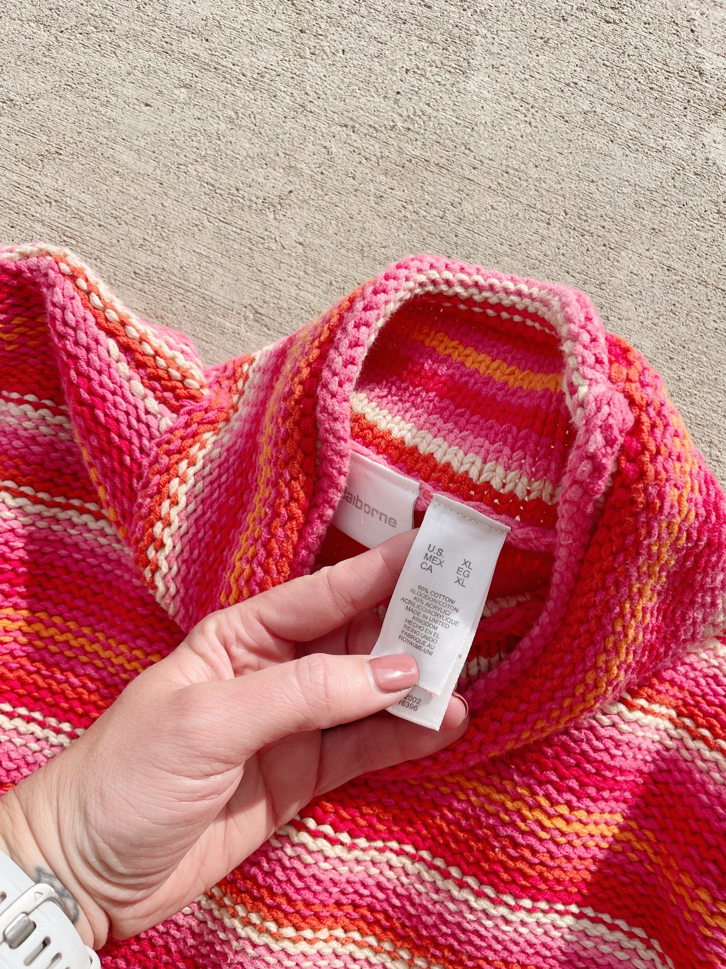 Vintage Roll Neck Striped Sweater (XL)