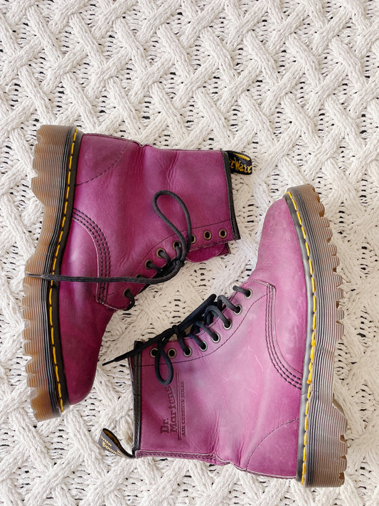 Vintage Purple Leather Dr. Marten Boots (6/6.5)