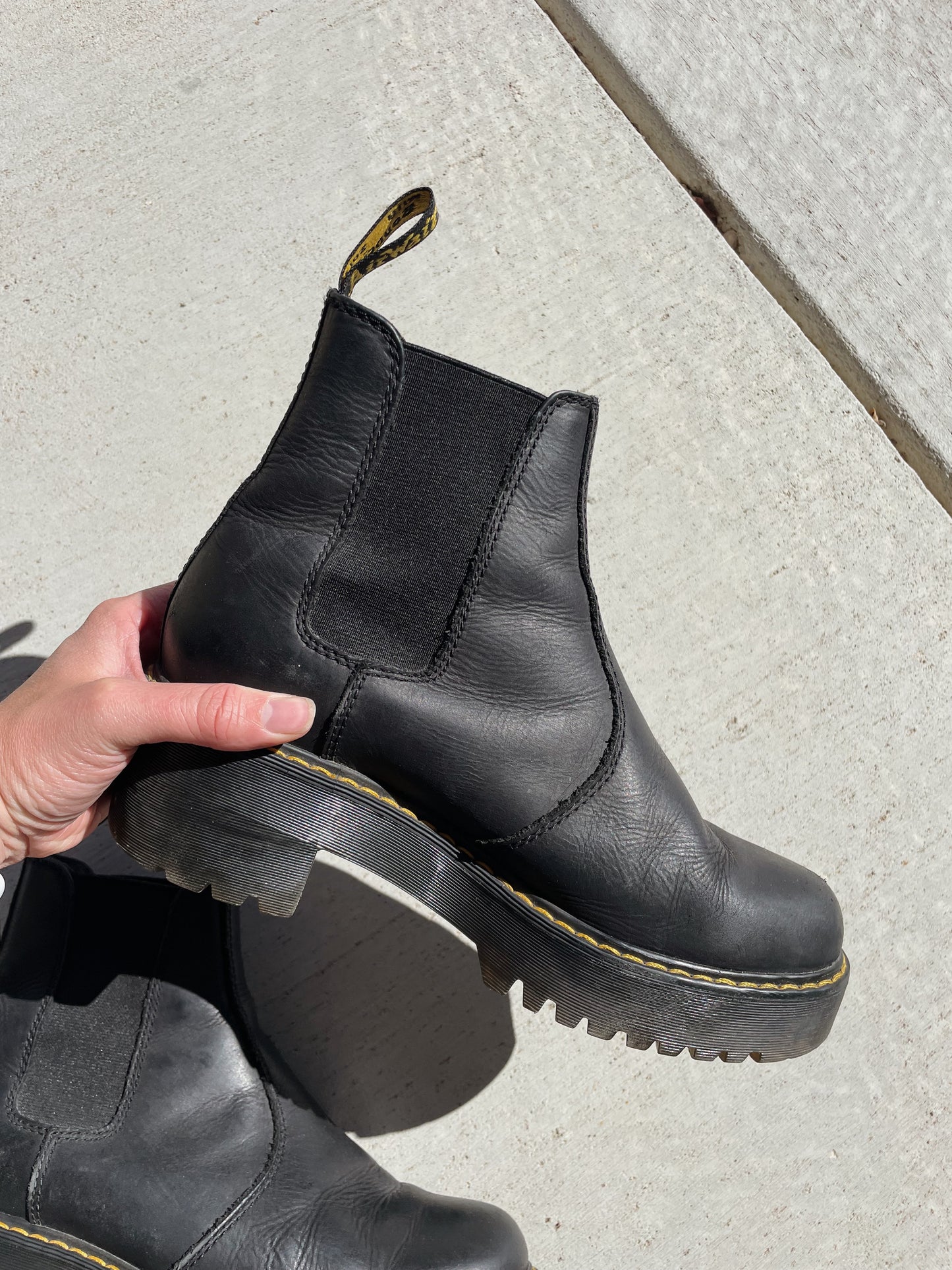 Doc Marten Black Leather Boots (Women's 8)
