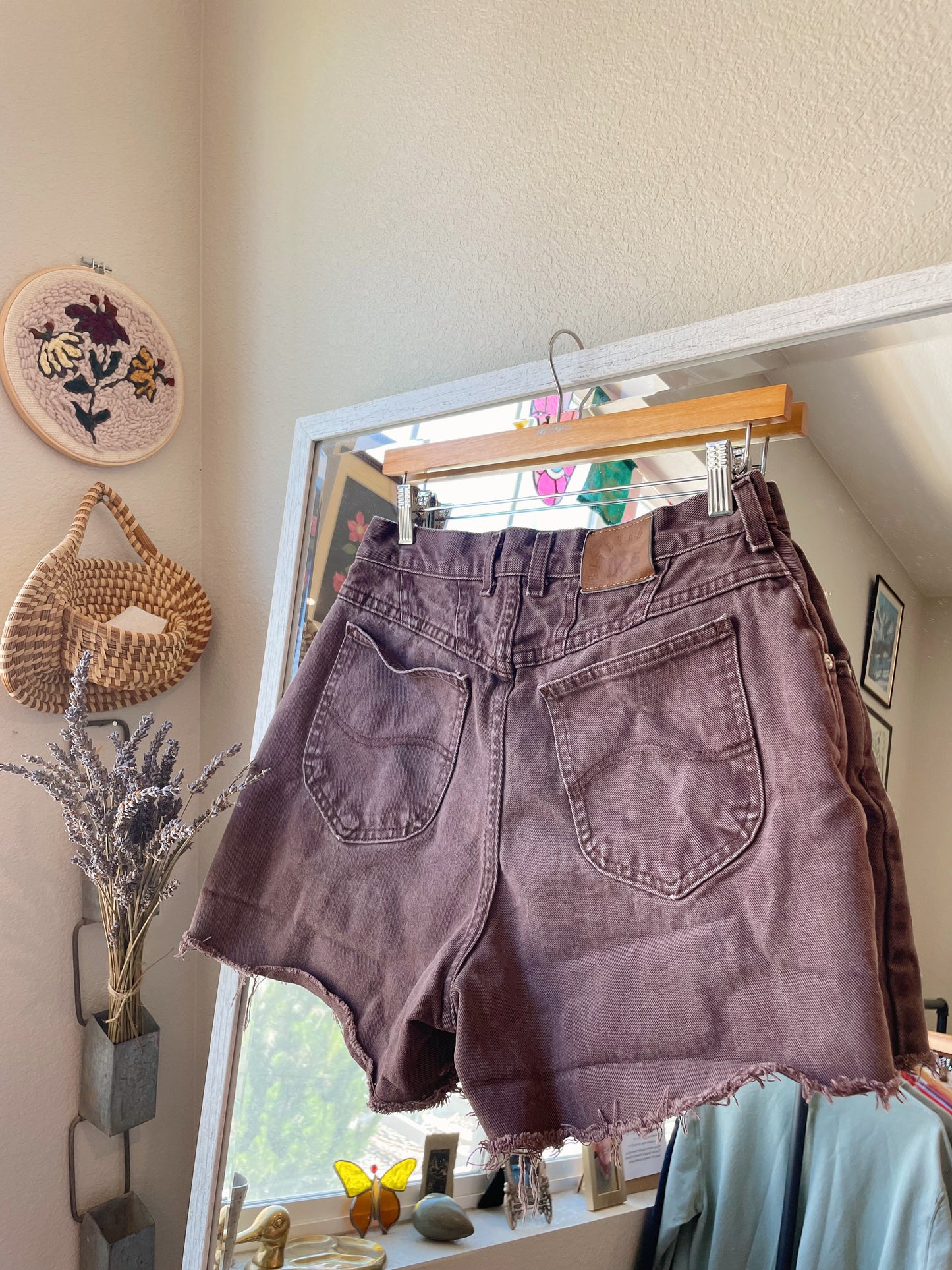 Vintage Lee Brown Denim Shorts (28)