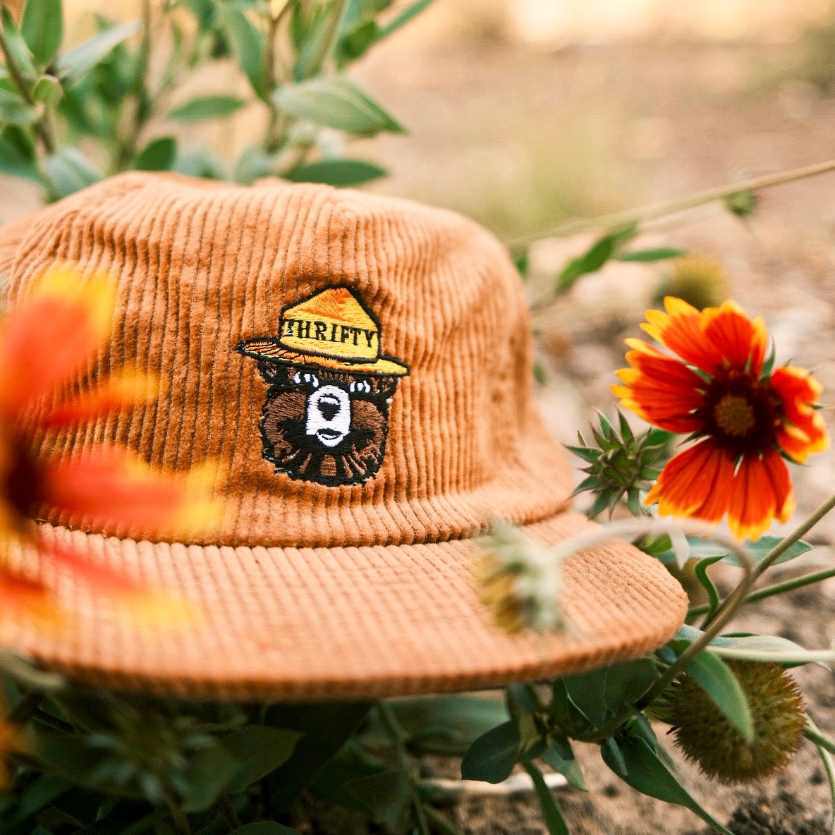 Thrifty the Bear Brown Corduroy Hat