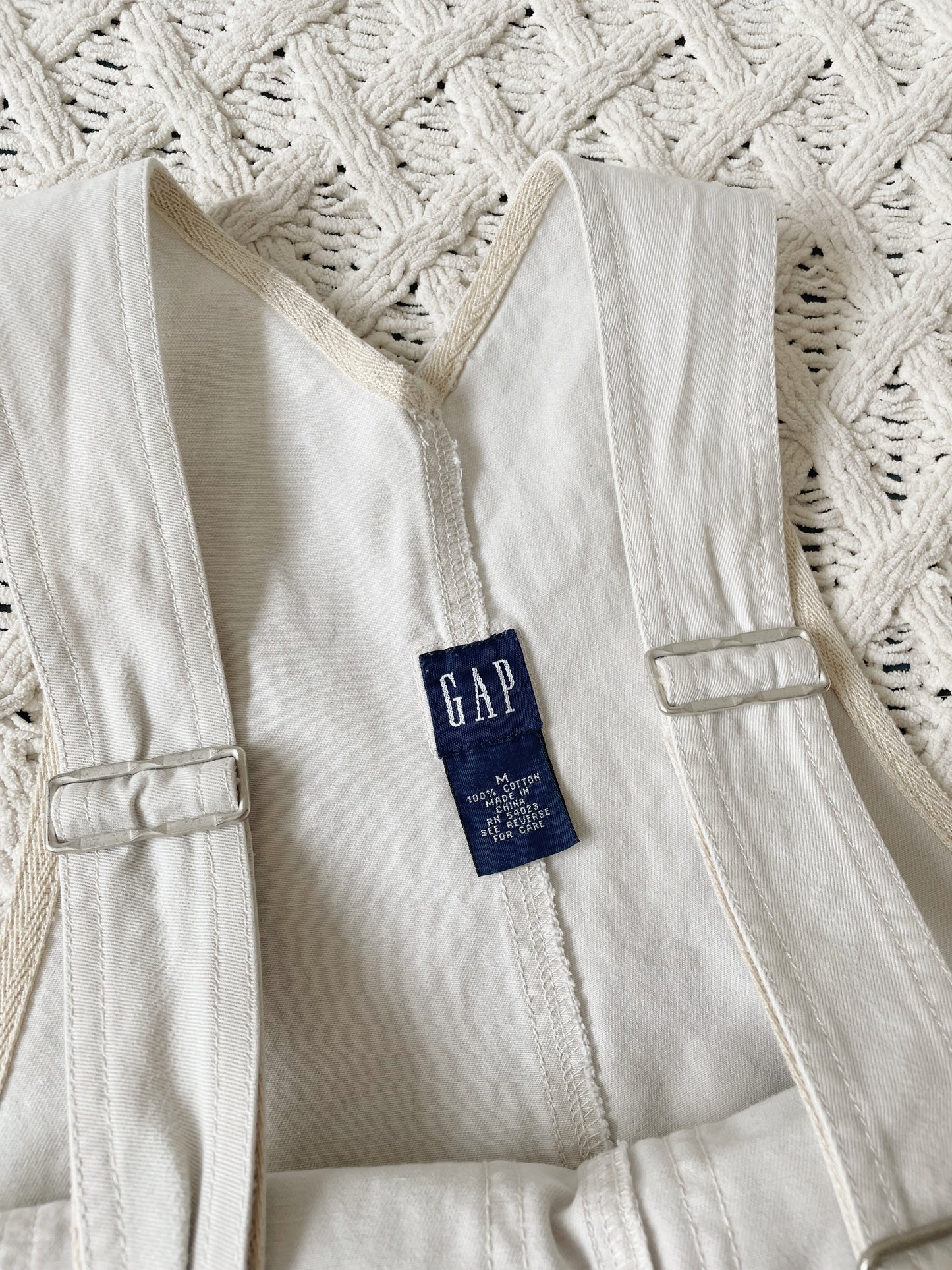 Vintage Cream Gap Shortalls (M)