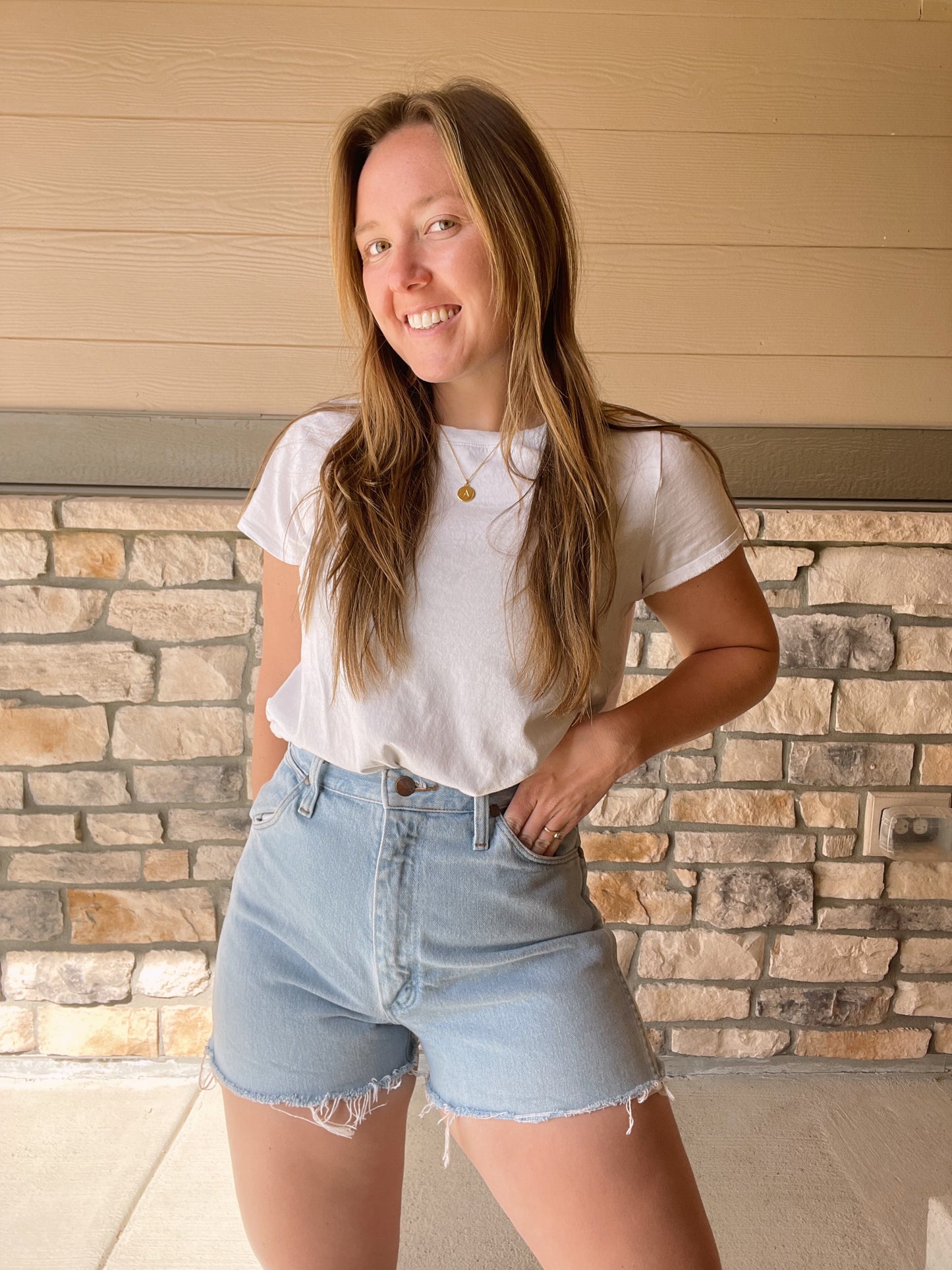 Vintage Wrangler Light Wash Shorts (27)