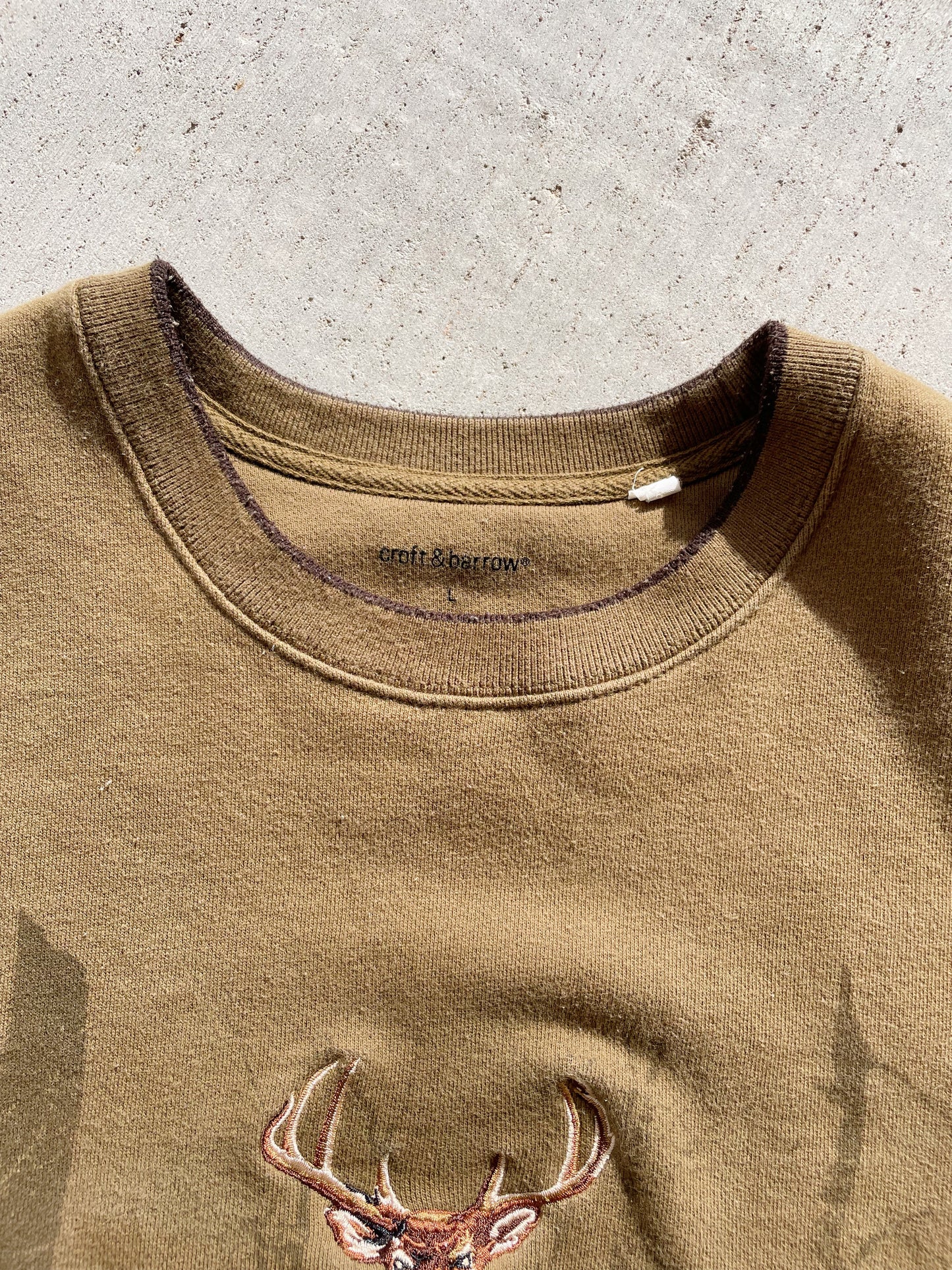 Vintage Embroidered Deer Crew (XL)