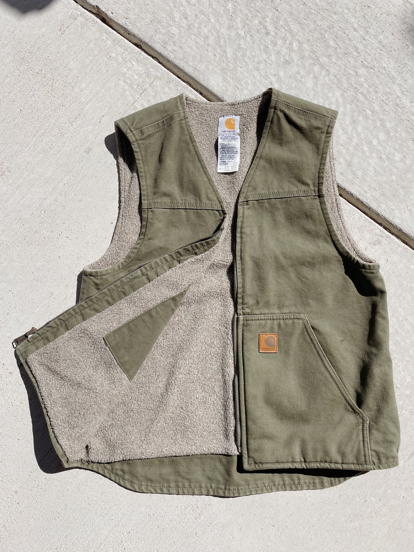 Carhartt Green Sherpa Lined Vest (M)