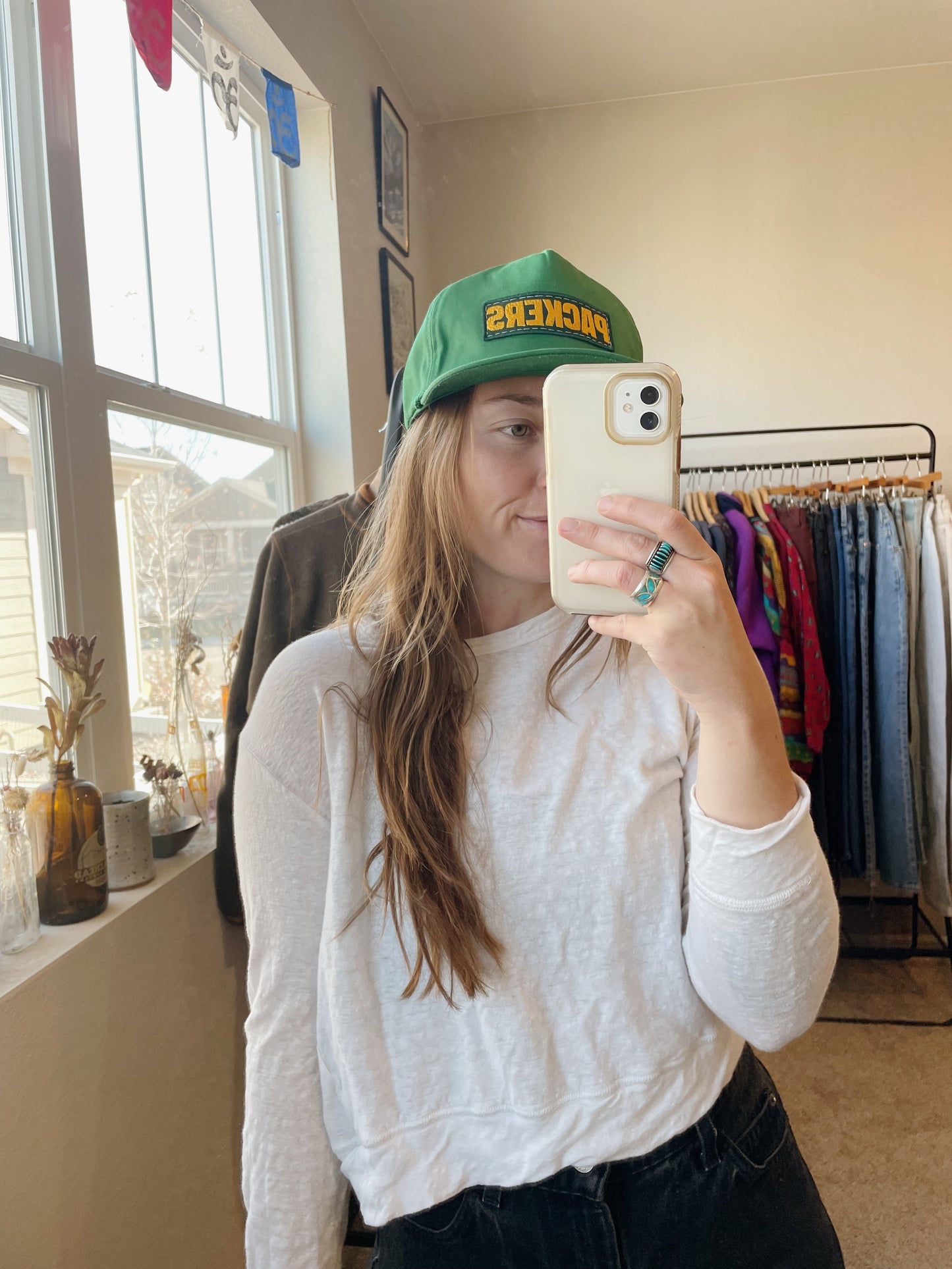 Vintage Hand Embroidered Packers Trucker Hat