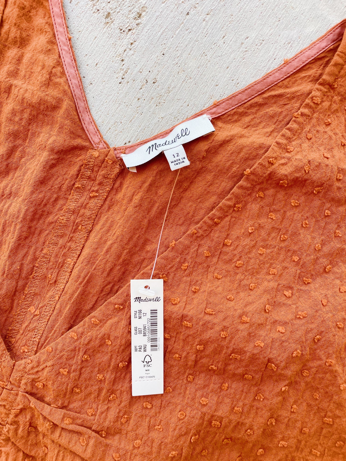 Madewell Burnt Orange Top - NEW (L)