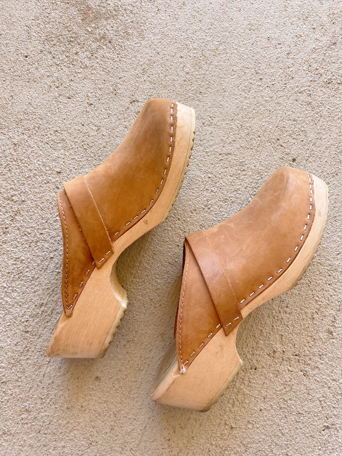 Swedish Brown Leather Clogs (38/7.5)