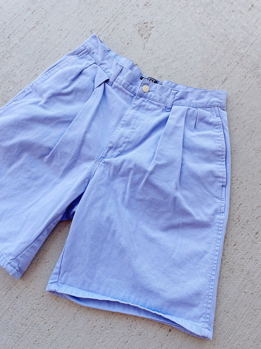 Vintage Polo Periwinkle Pleated Shorts (28)