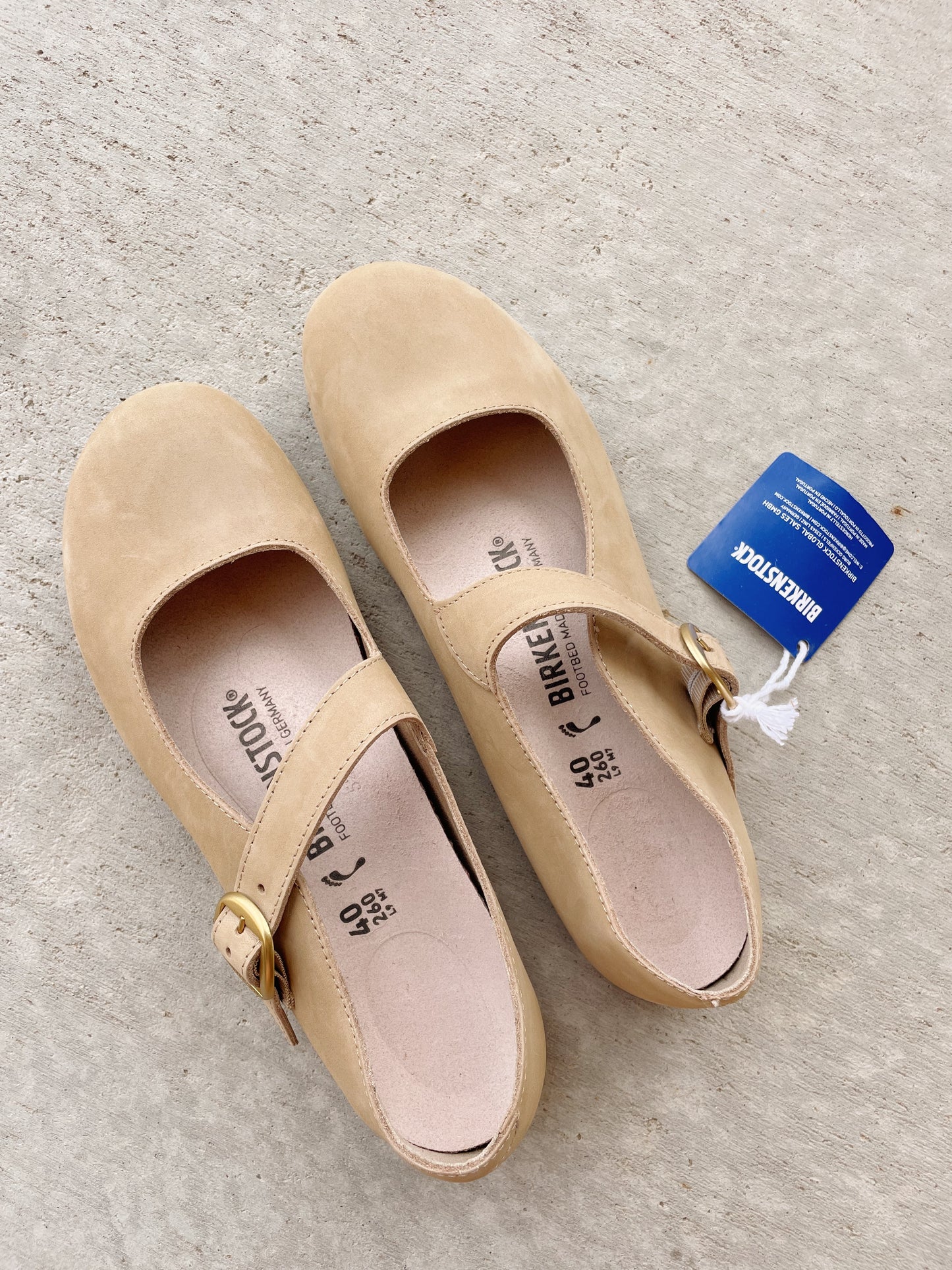 Birkenstock Tracy Mary Jane Nubuck Leather Flats - NEW (EU40/W9)
