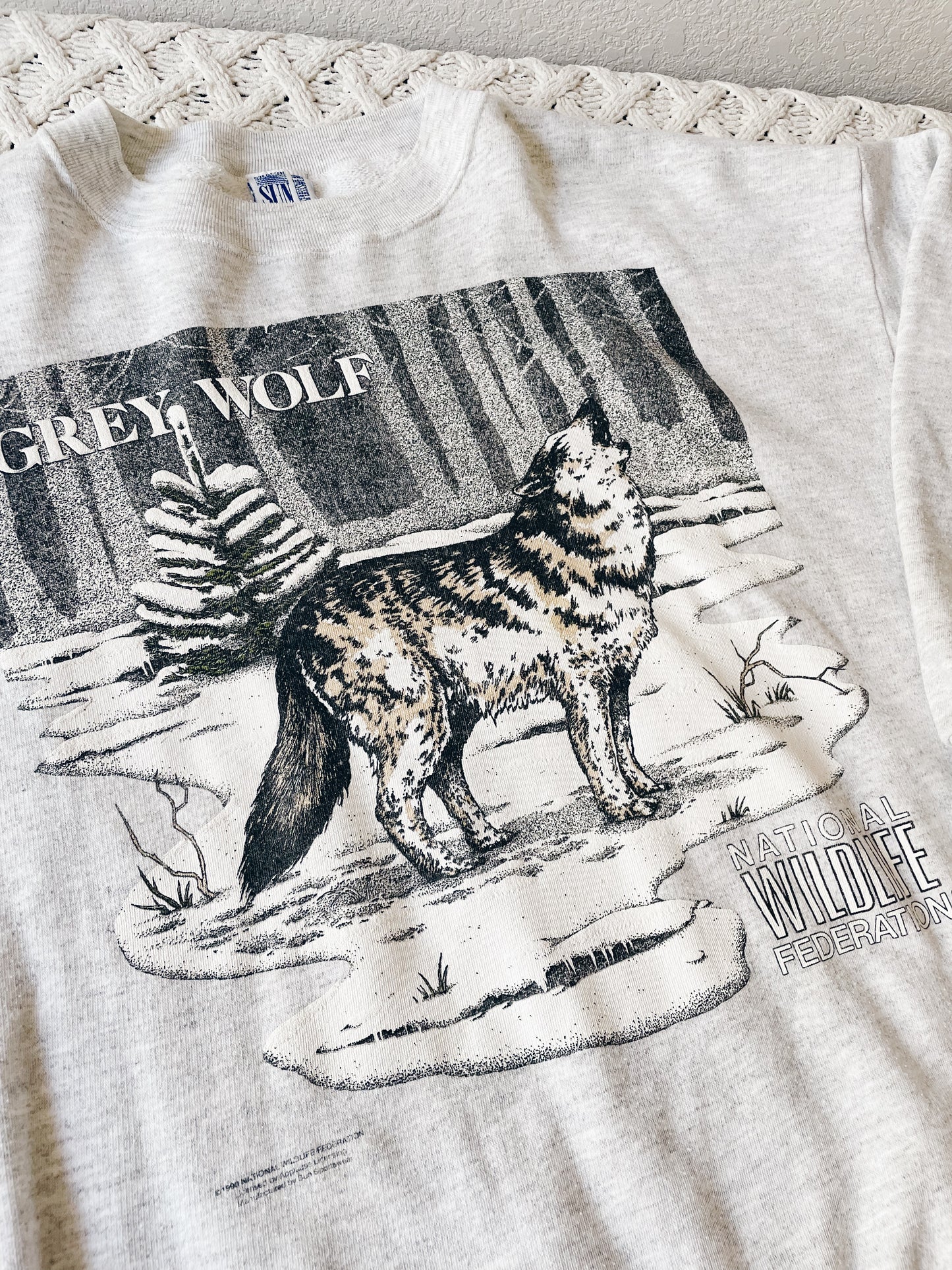 Vintage 1990 Grey Wolf Crew (XXL)