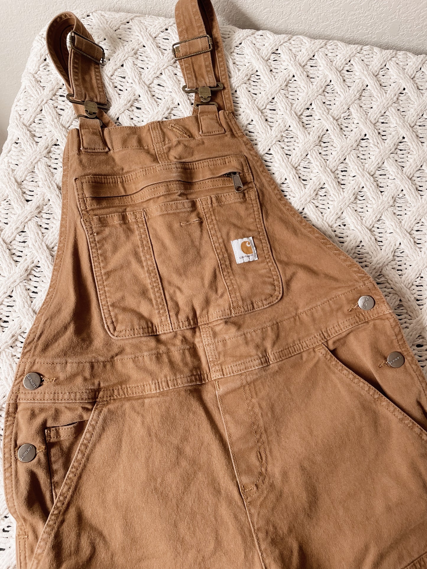 Carhartt Tan Double Knee Overalls (Women's XS)