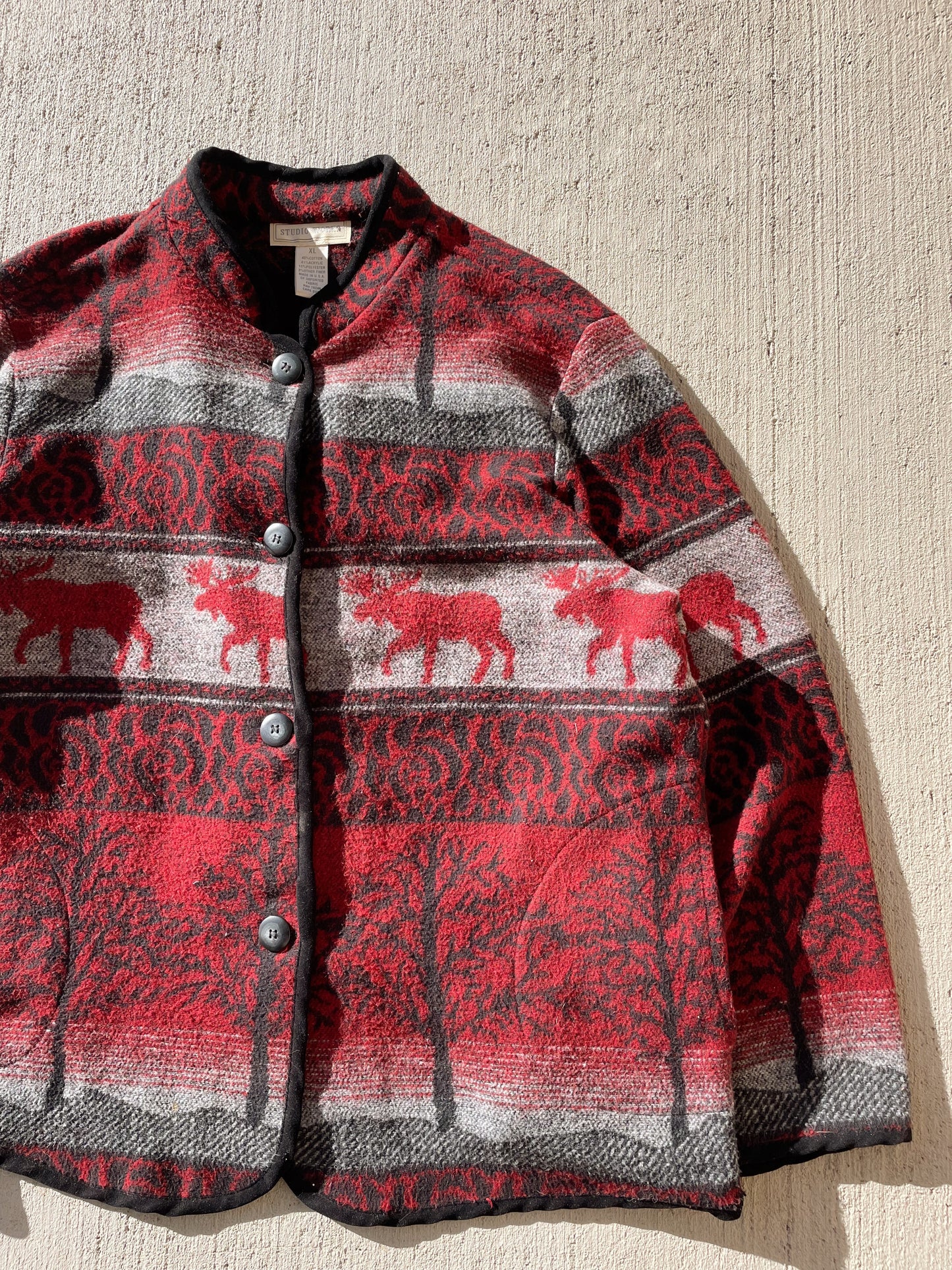 Vintage Moose Print Jacket (Women's XL)