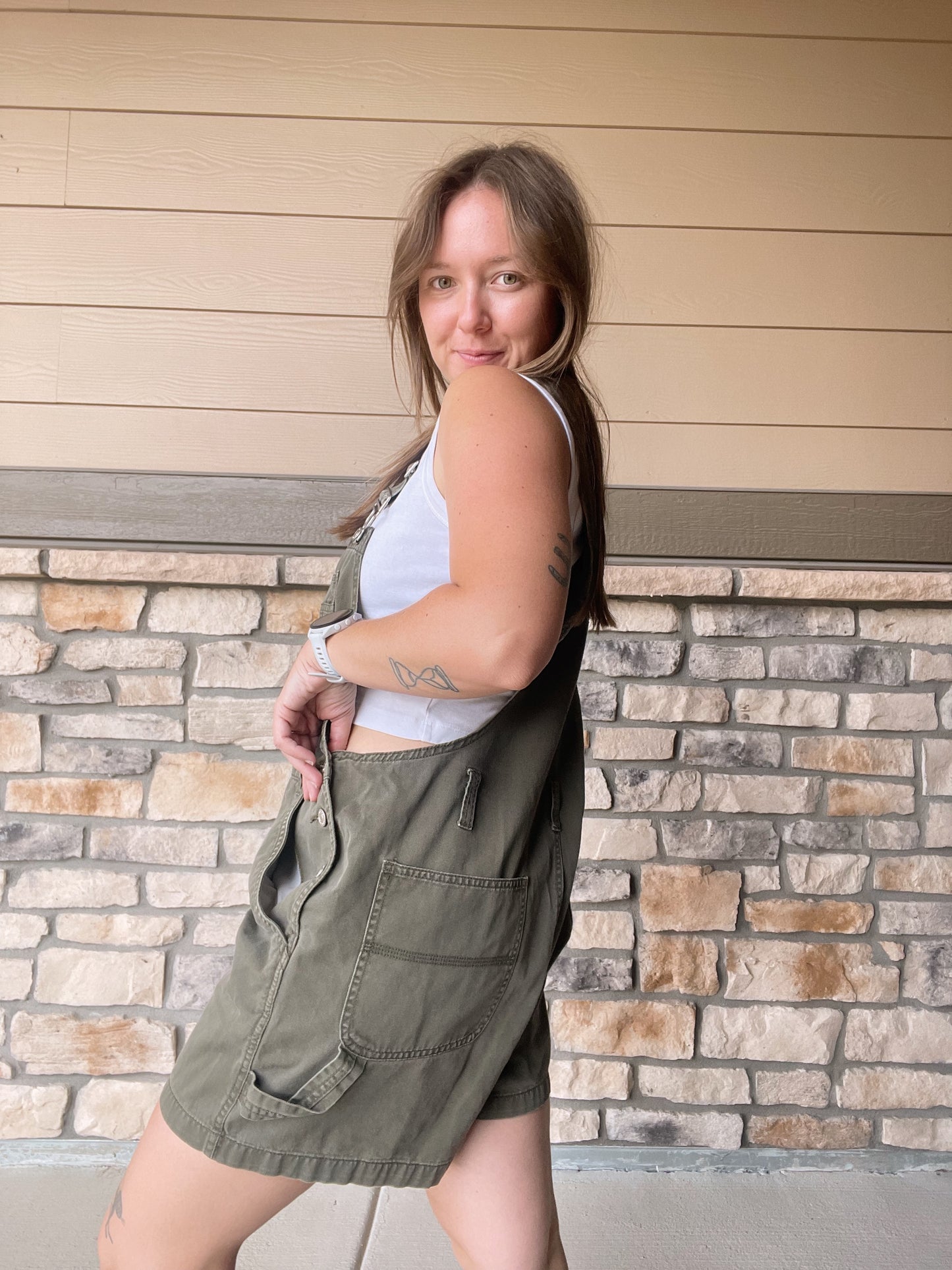 Vintage Green Shortalls (L/XL)