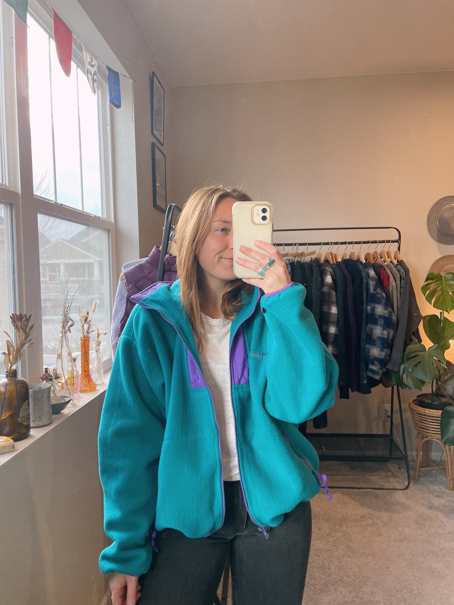 Vintage Columbia Teal Full Zip Fleece (XL)