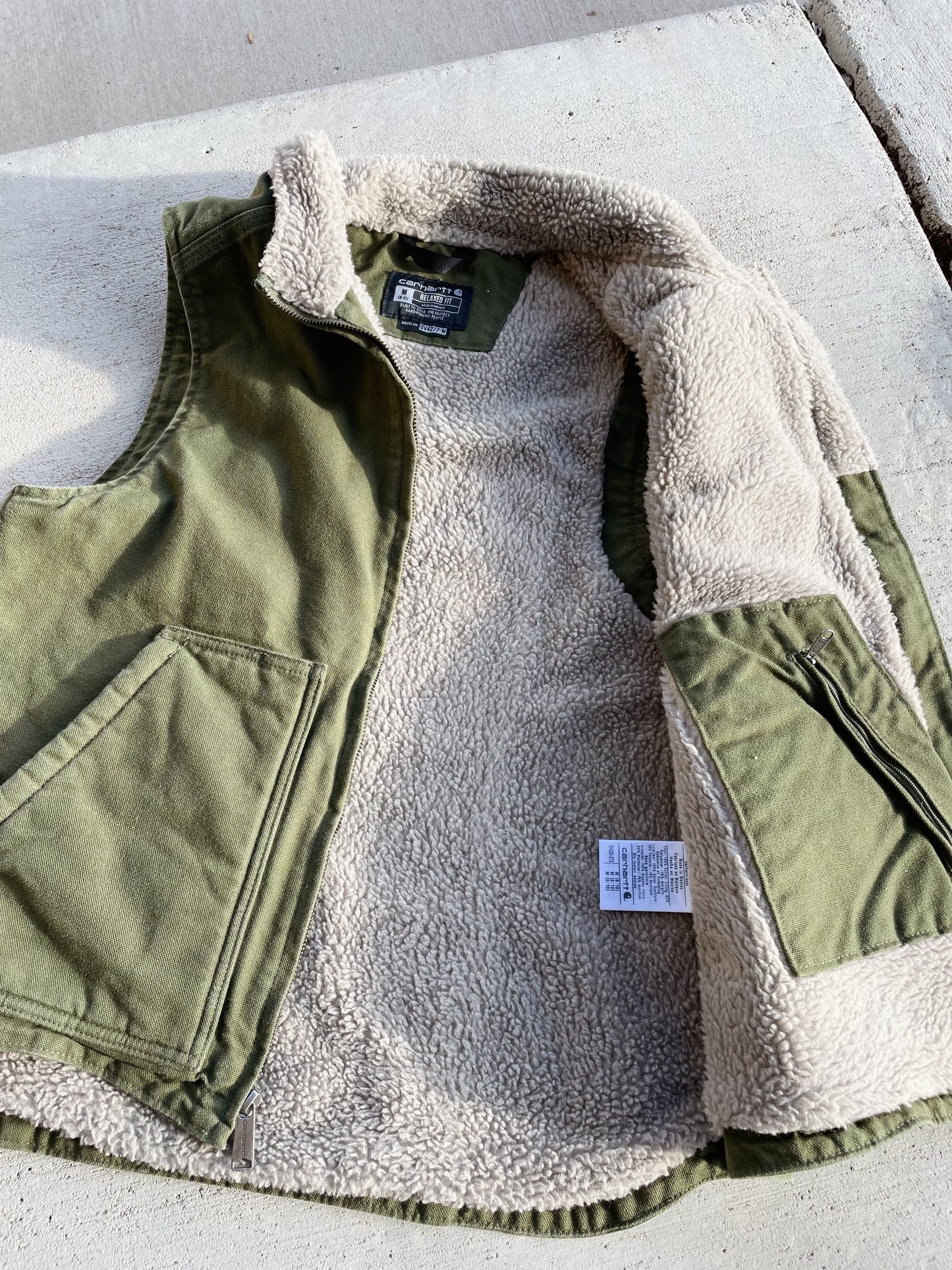 Carhartt Green Sherpa Lined Vest (Women's M)