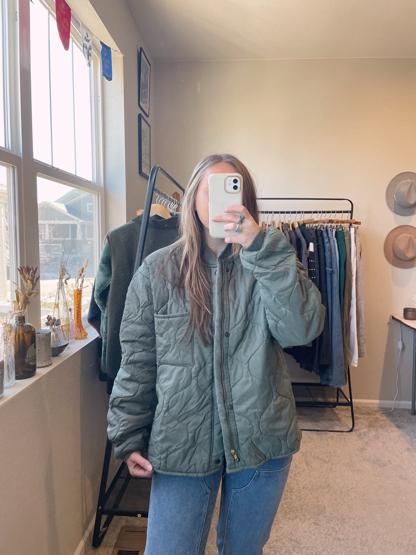 Vintage Army Puffer Jacket (XL)