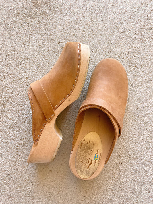 Swedish Brown Leather Clogs (38/7.5)