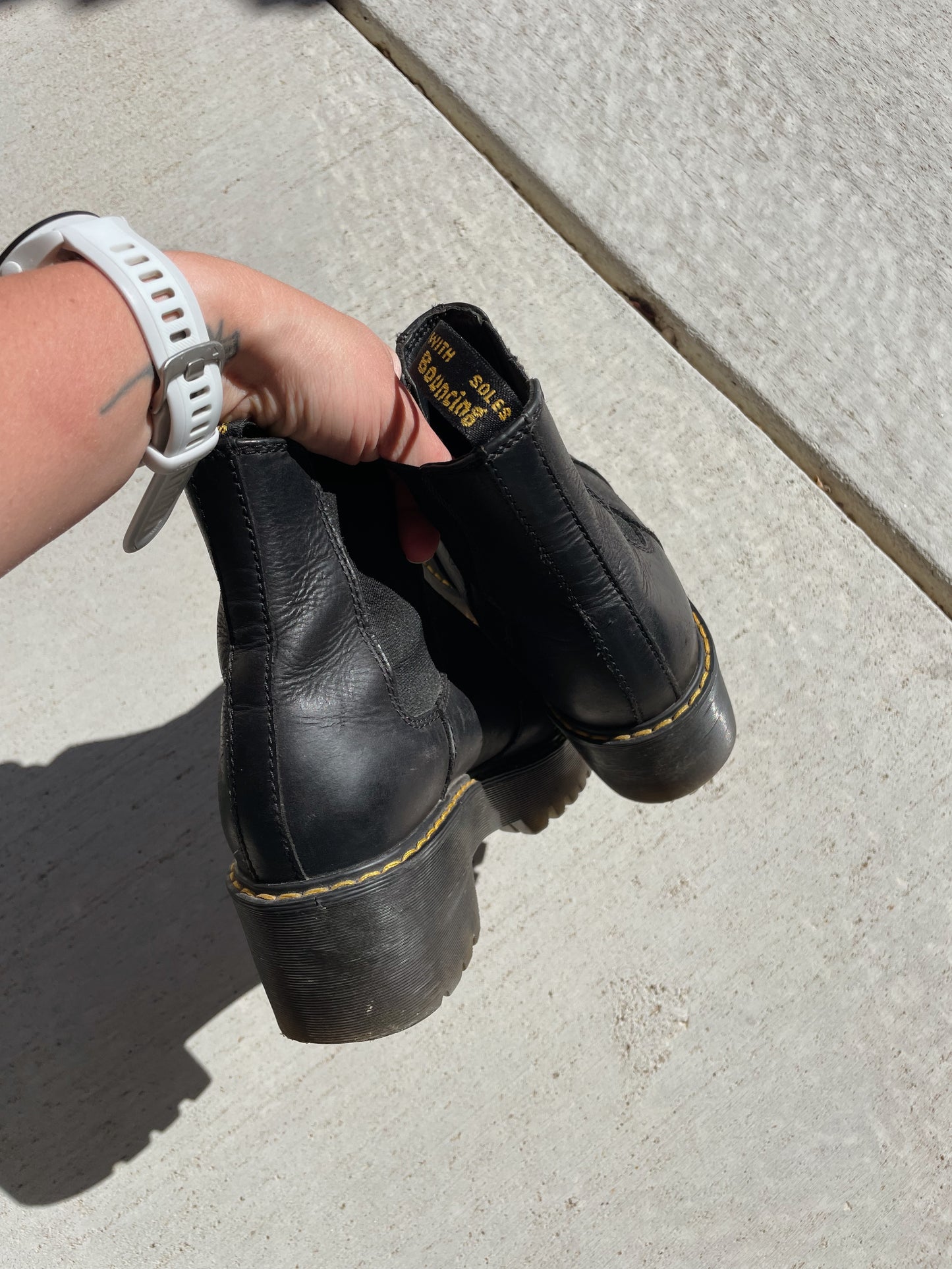 Doc Marten Black Leather Boots (Women's 8)