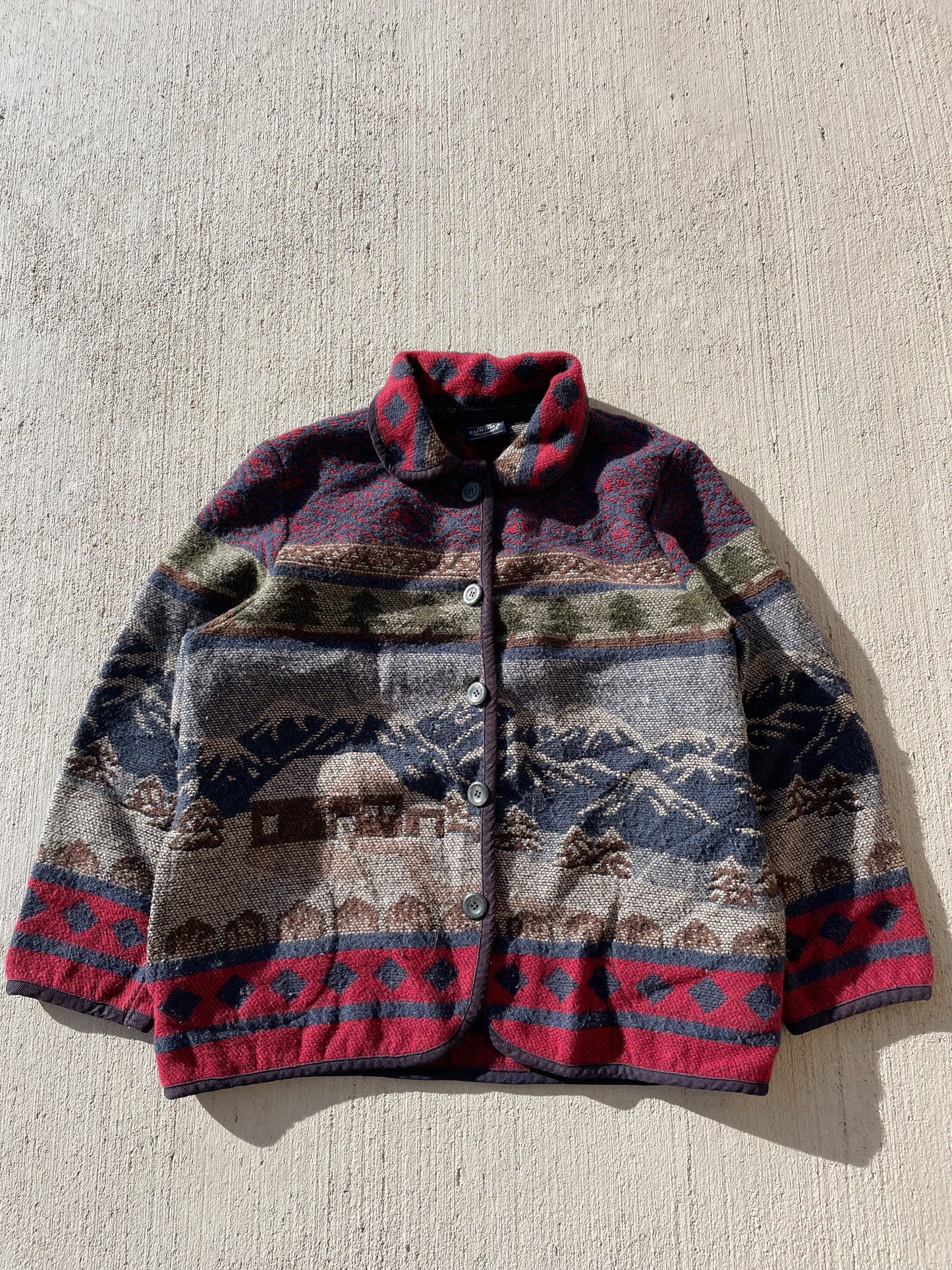 Vintage Cabin Scene Jacket (M)