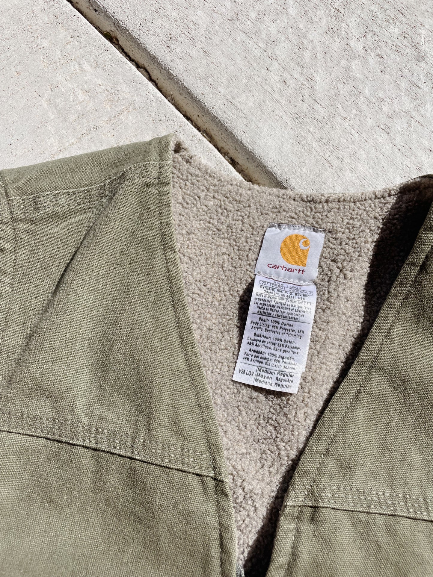 Carhartt Green Sherpa Lined Vest (M)
