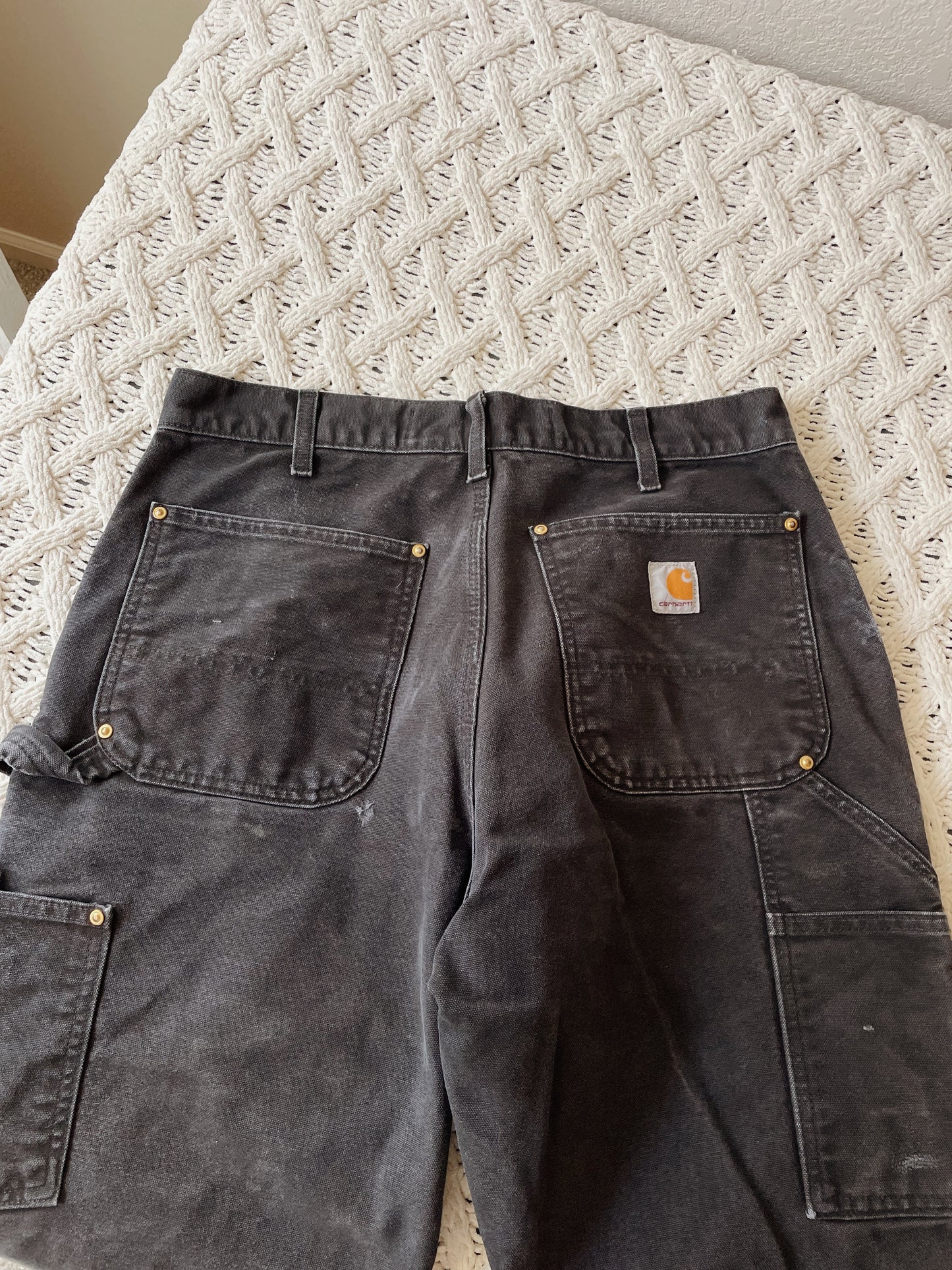 Carhartt Distressed Black Double Knees (30)