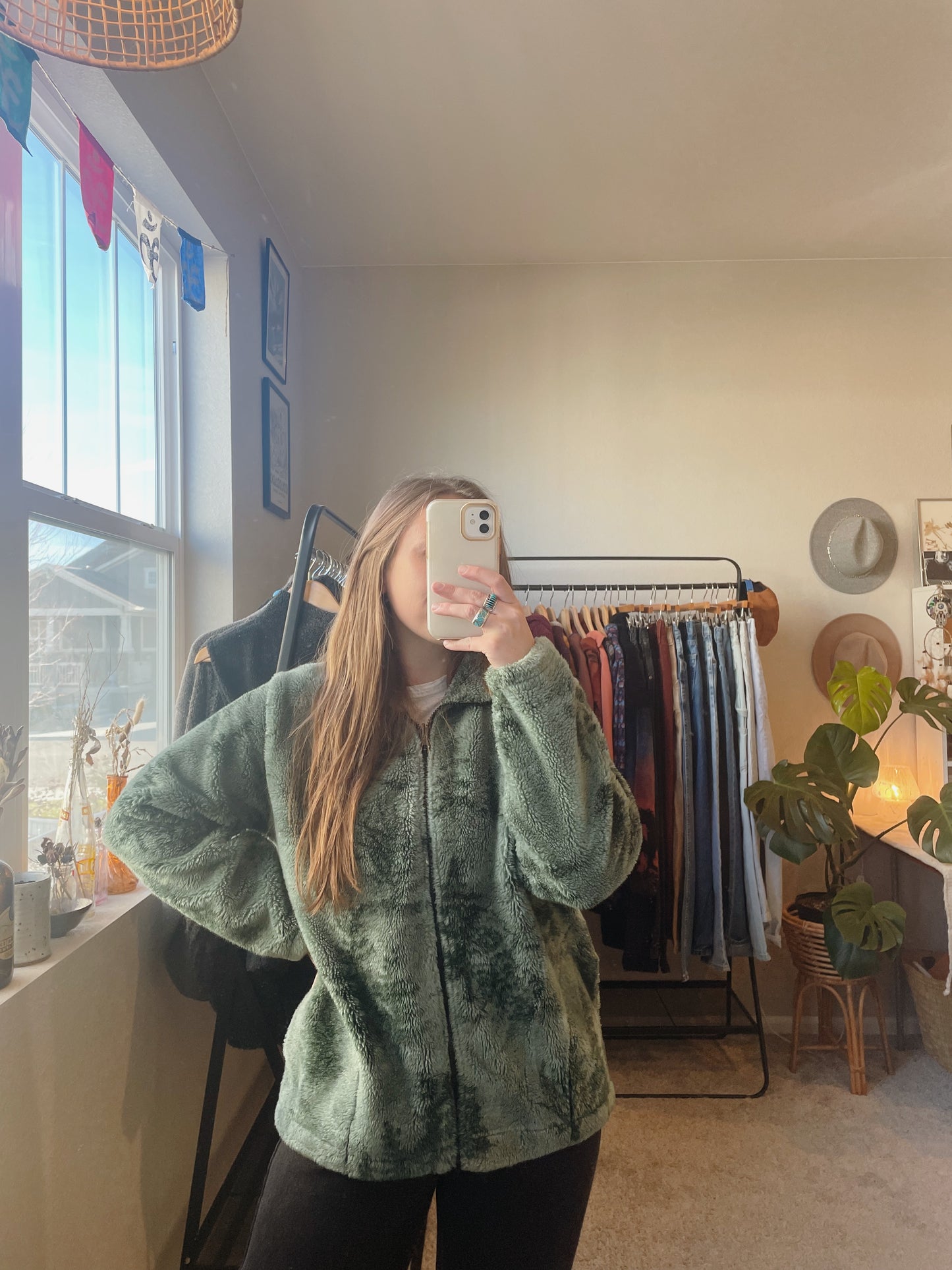 Vintage Pine Tree Fleece Jacket (M/L)