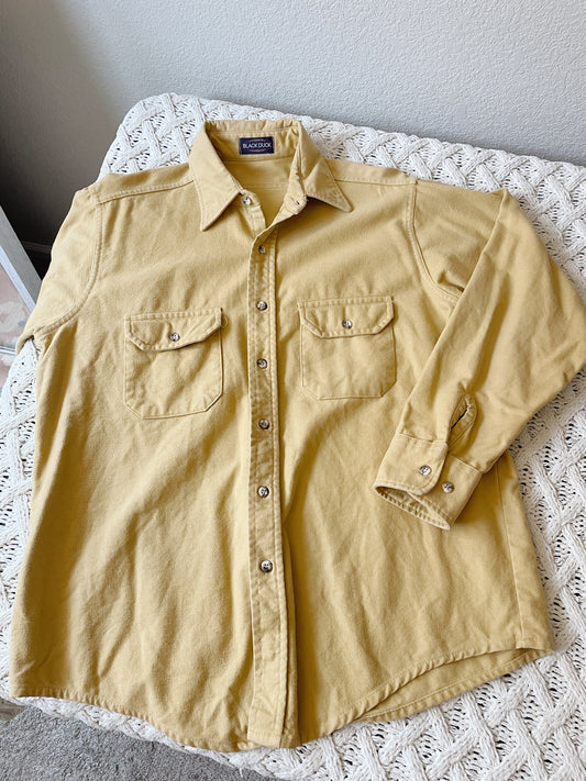 Vintage Pale Yellow Chamois Button Down (L/XL)