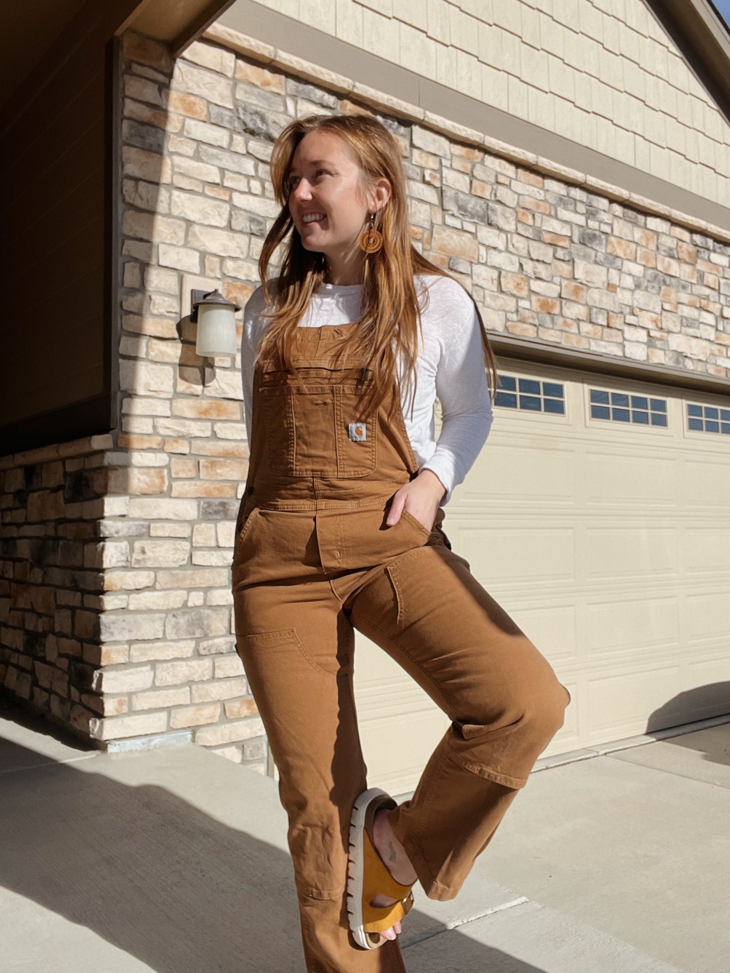 Carhartt Tan Double Knee Overalls (Women's XS)