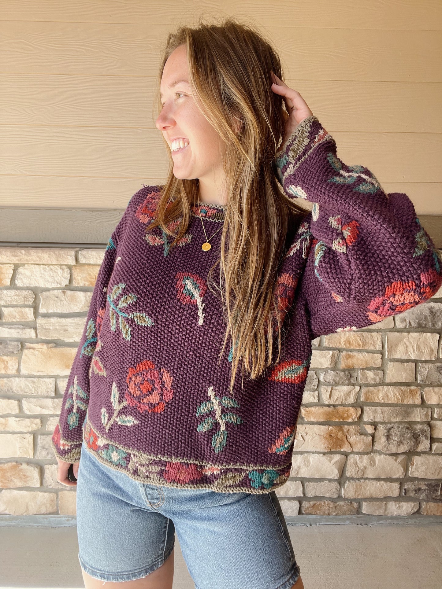 Vintage Nomadic Traders Rose Sweater (M)