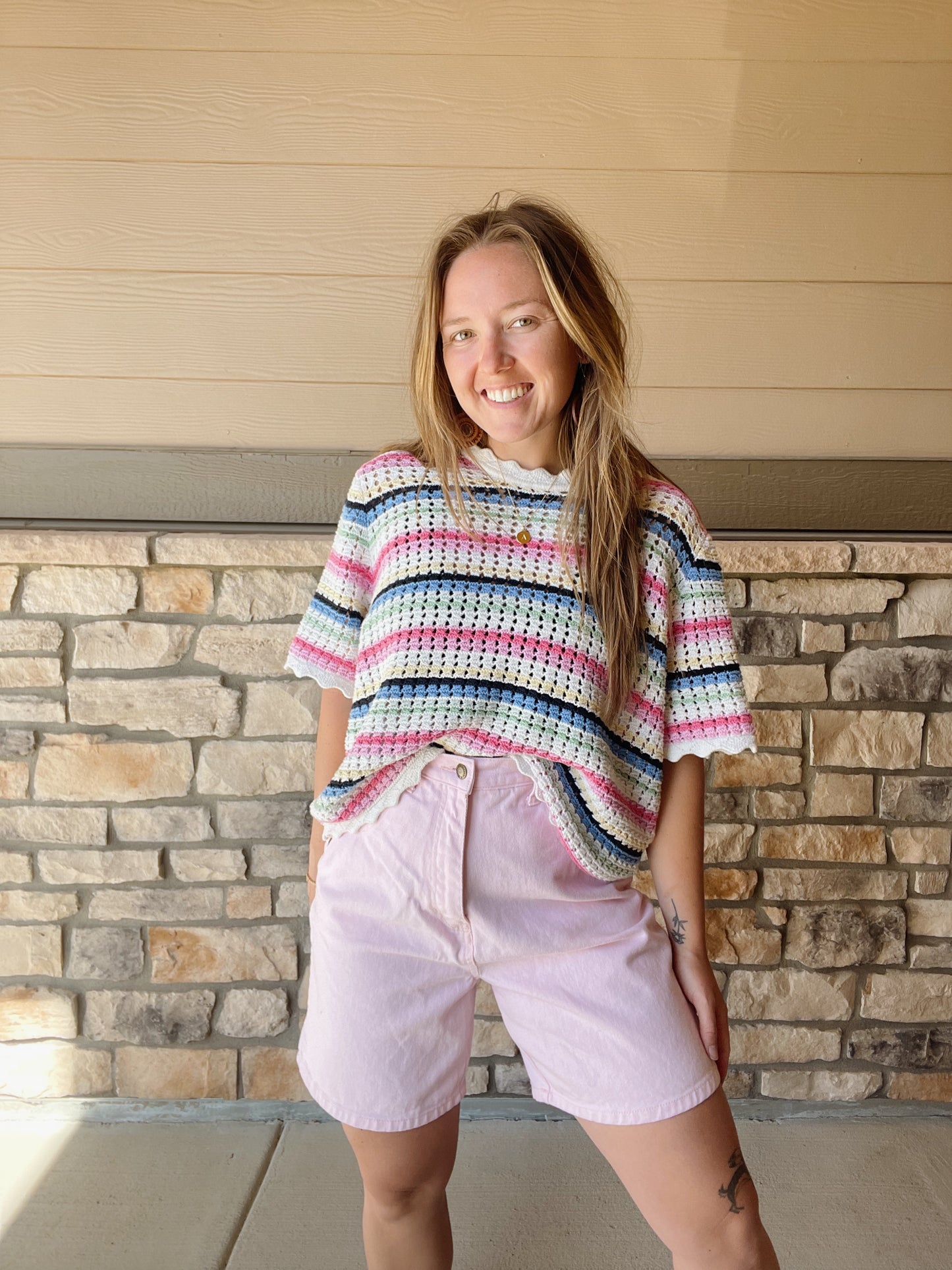 Vintage Gap Crochet Sweater Top (L/XL)