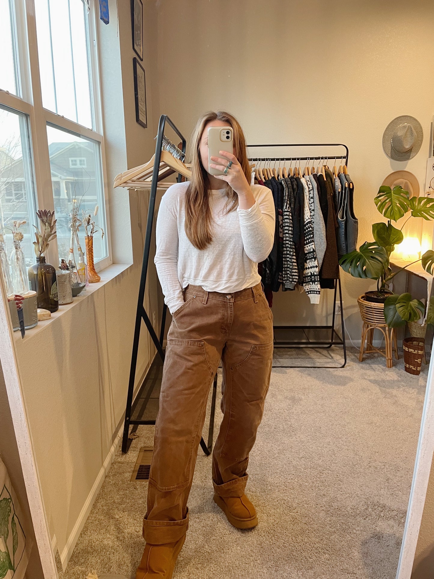 Carhartt Brown Double Knee Canvas Pants (30)