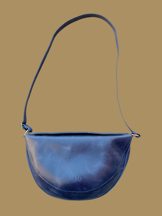 Portland Leather Blue Koala Sling Crescent Bag