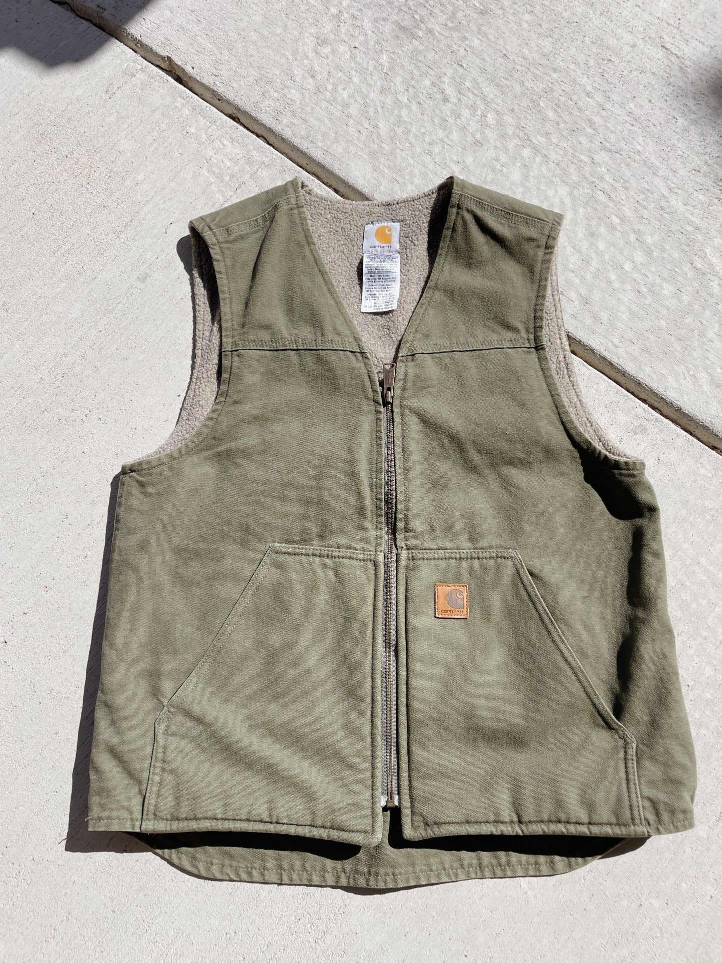 Carhartt Green Sherpa Lined Vest (M)