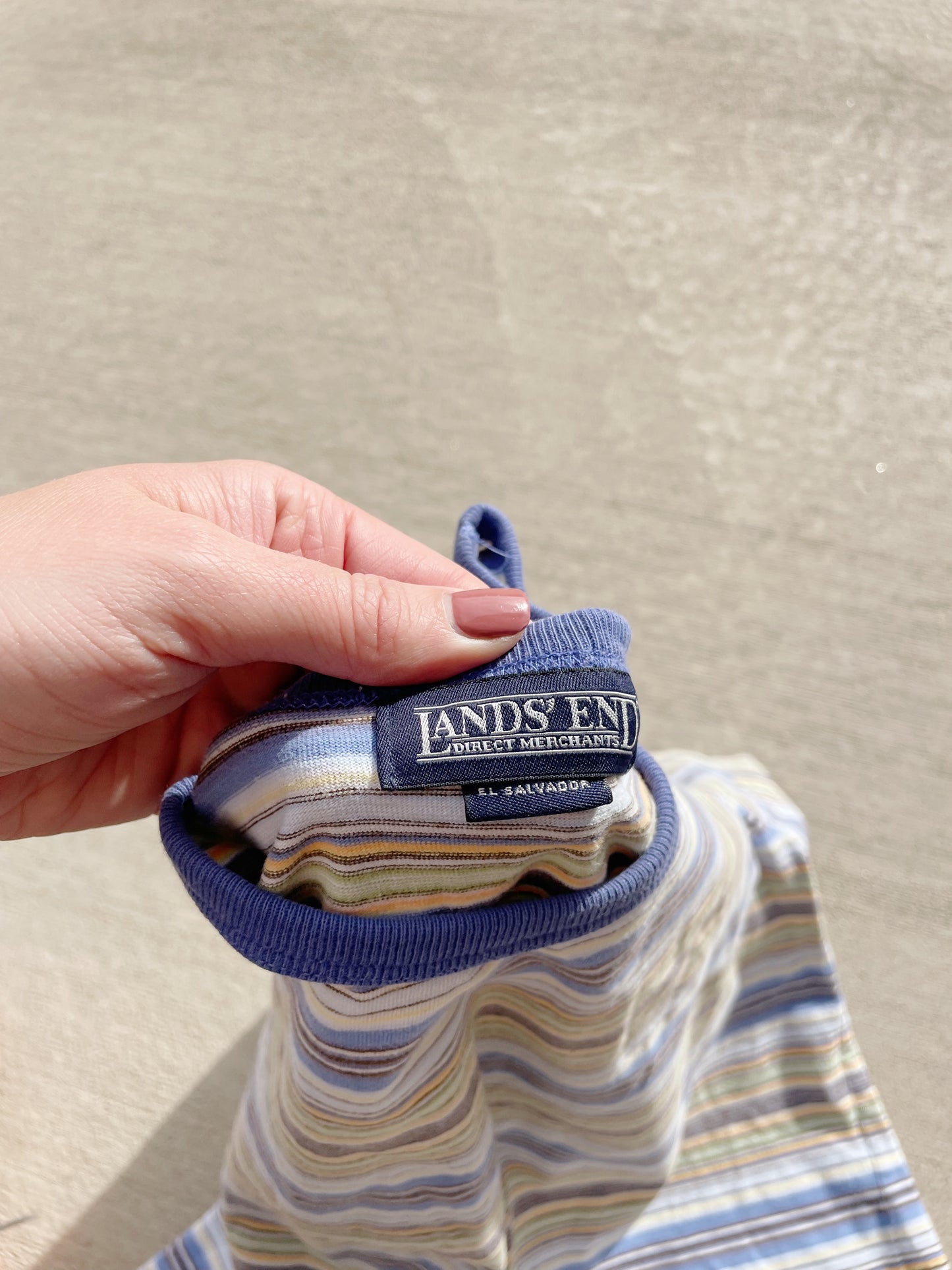 Vintage Land's End Striped Tee (L)
