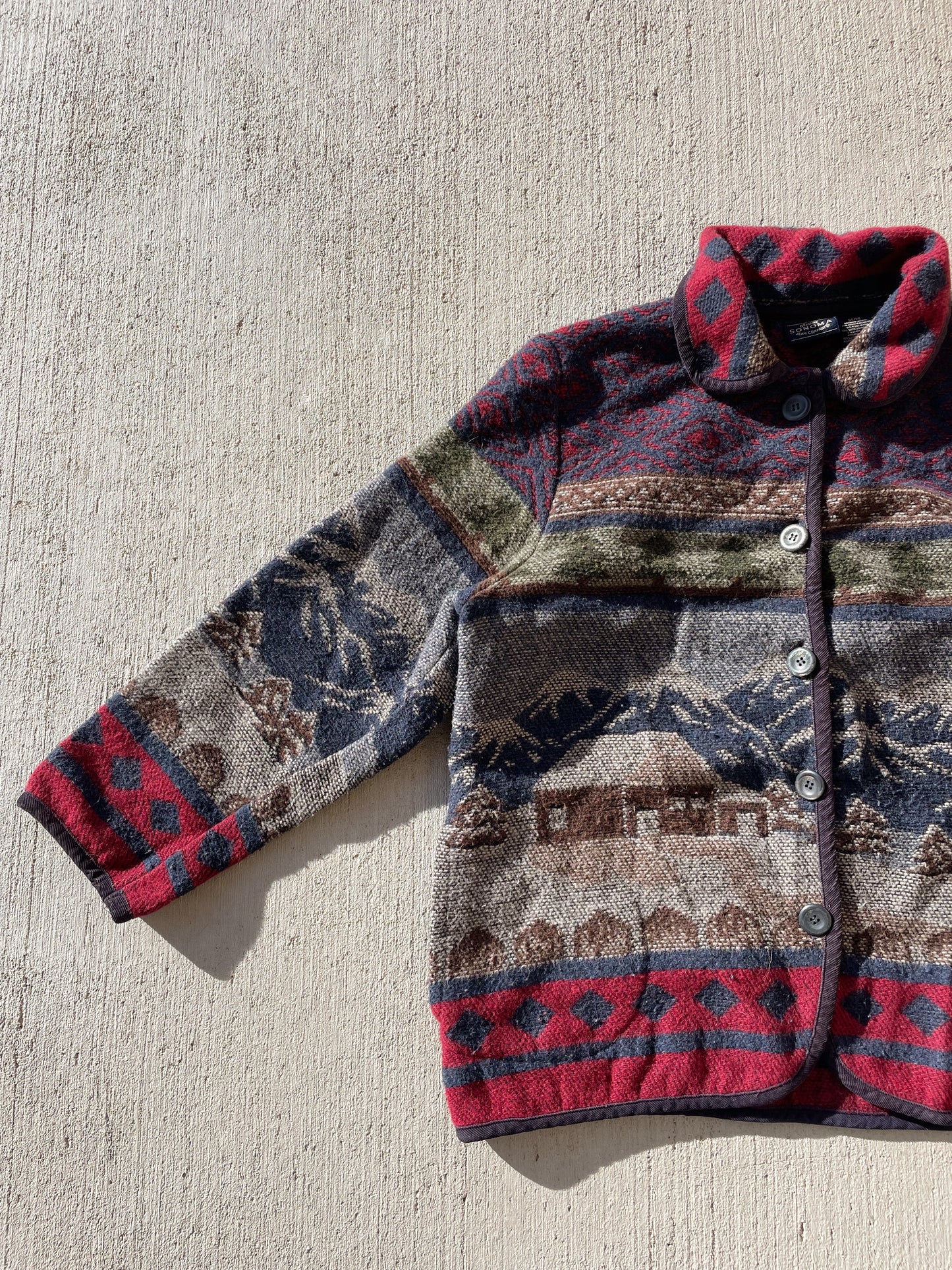 Vintage Cabin Scene Jacket (M)