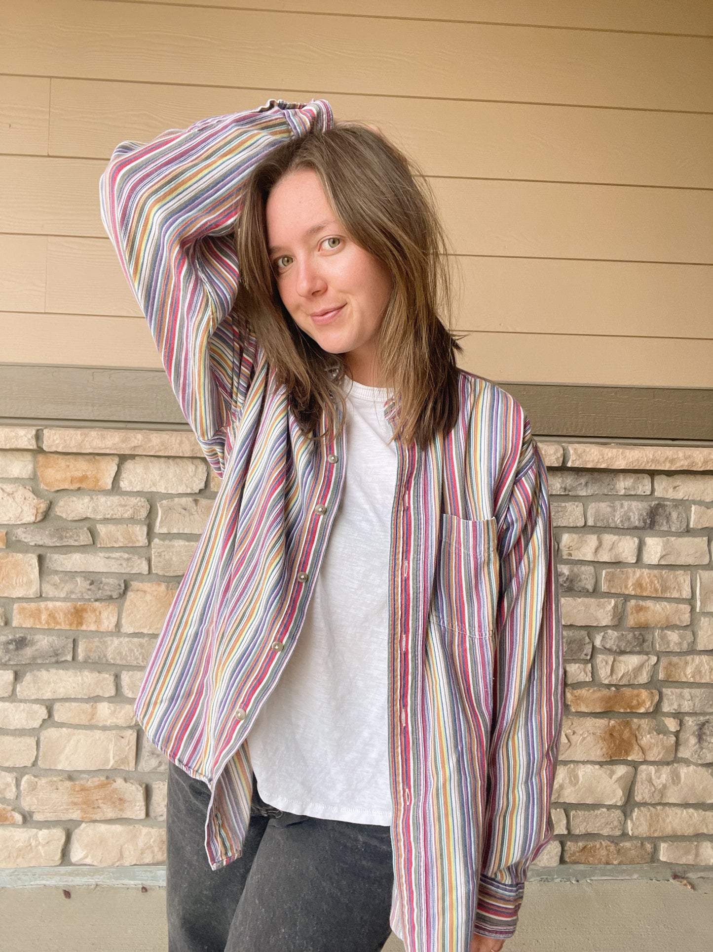 Vintage Cambridge Striped Shirt (XL)