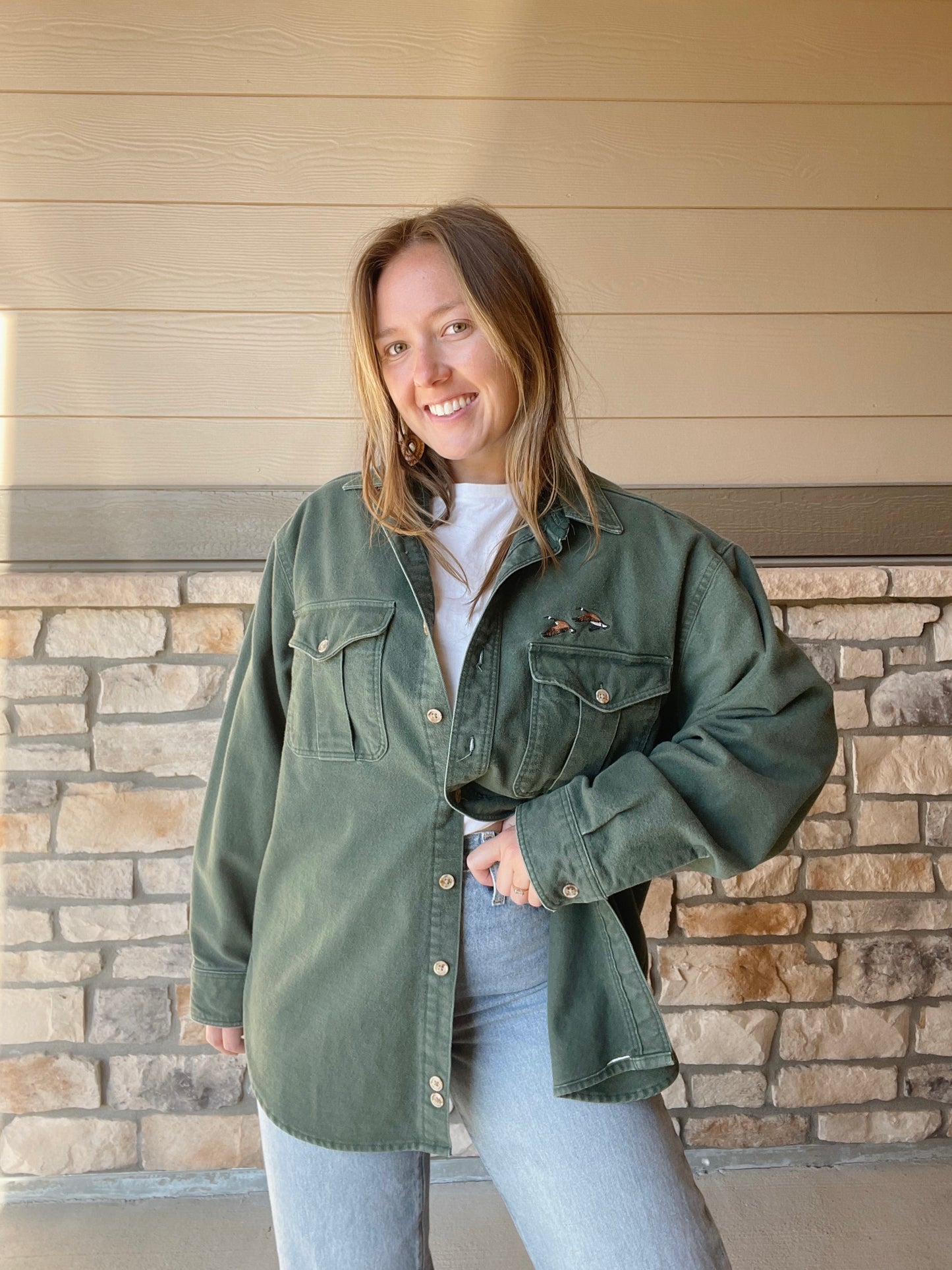 Vintage Eddie Bauer Ducks Button Down (L/XL)