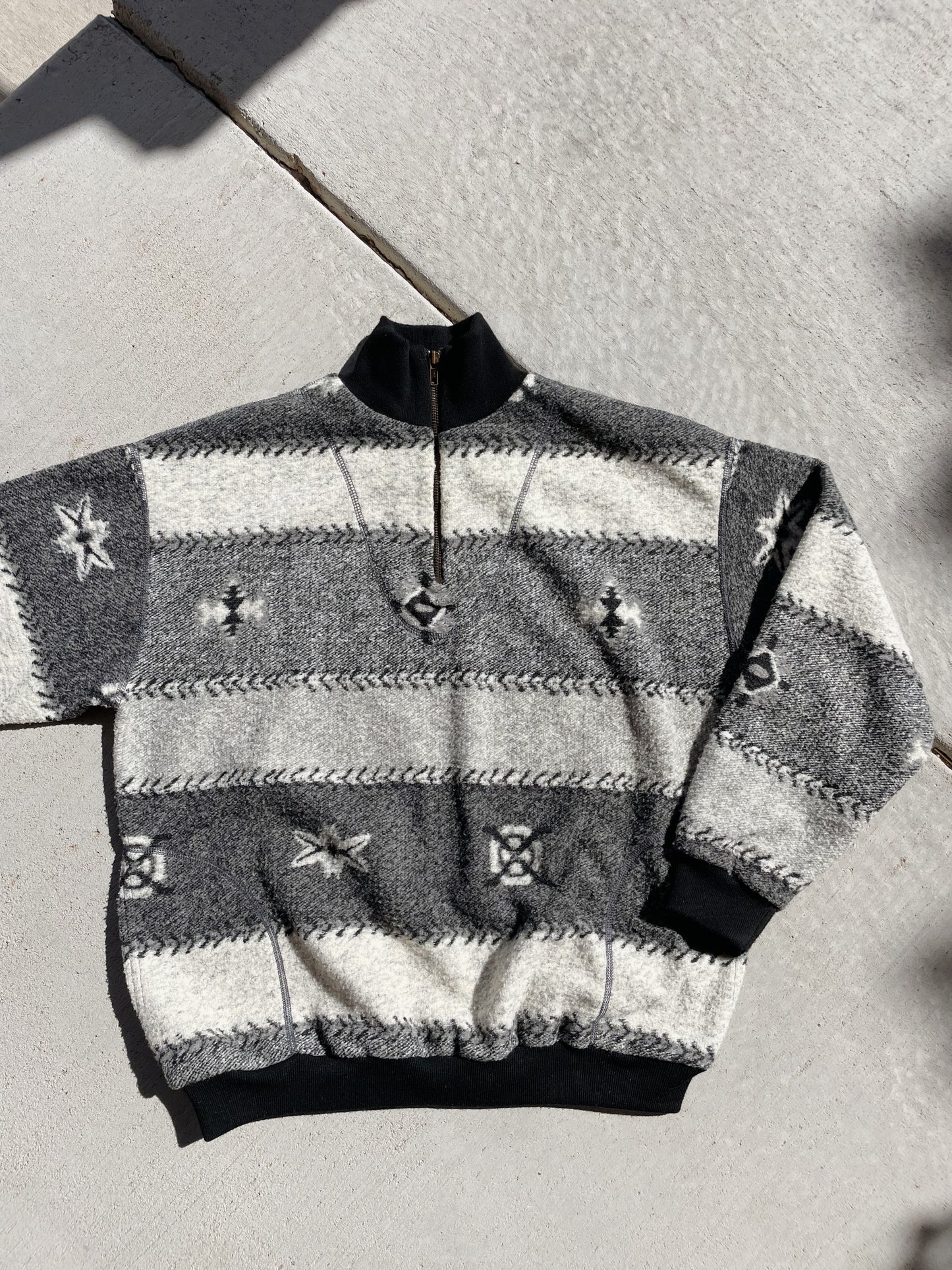 Vintage Wool Blend 1/4 Zip Pullover (L)