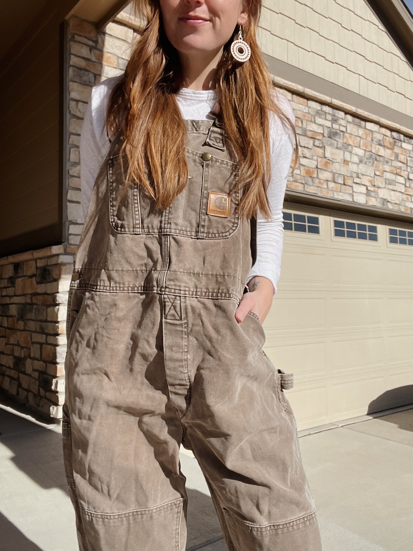 Carhartt Brown Double Knee Overalls (XL)