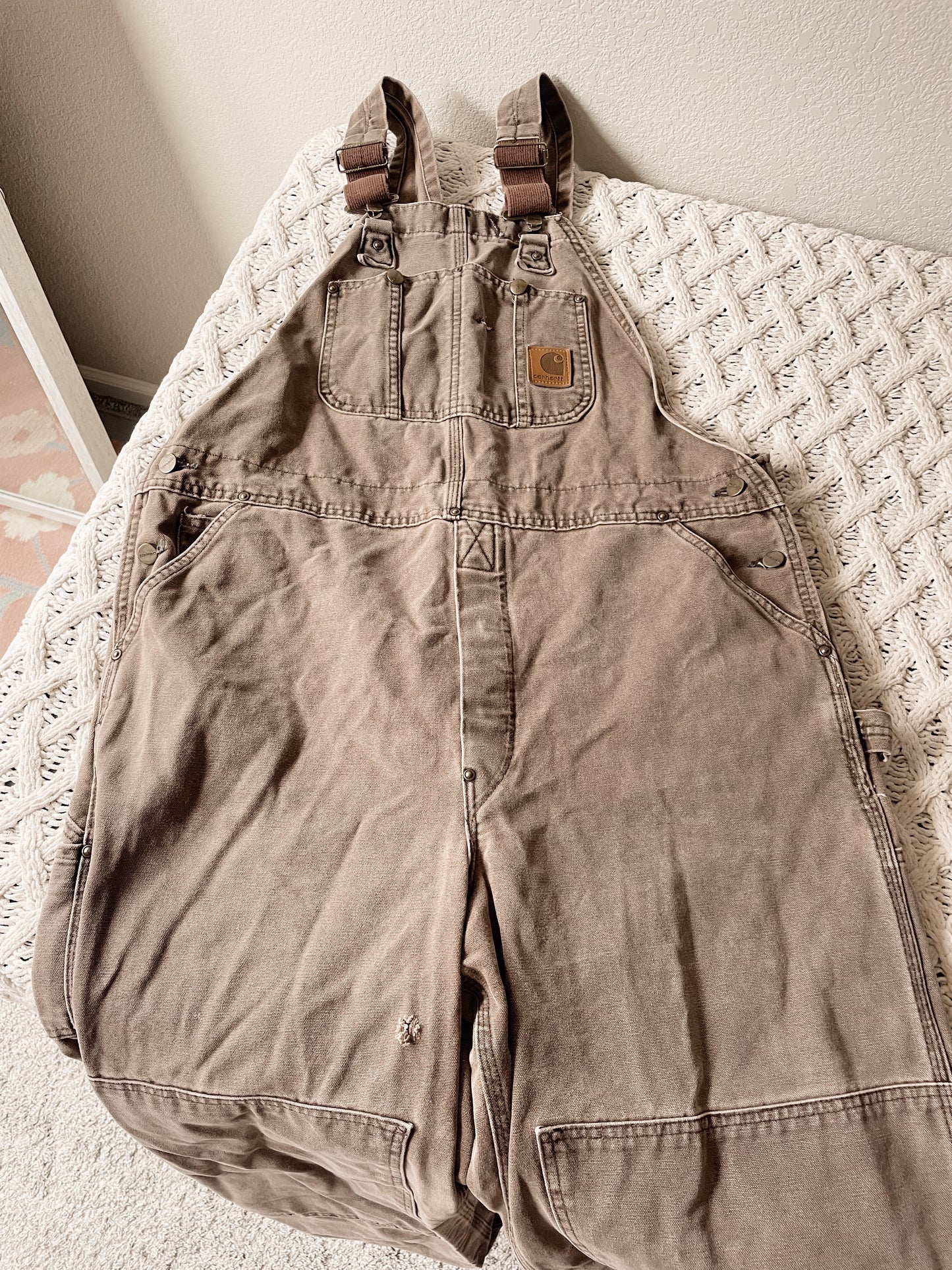 Carhartt Brown Double Knee Overalls (XL)