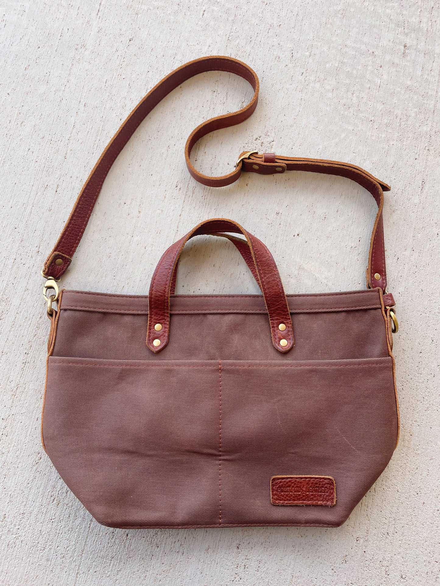 Portland Leather Canvas Tote Bag