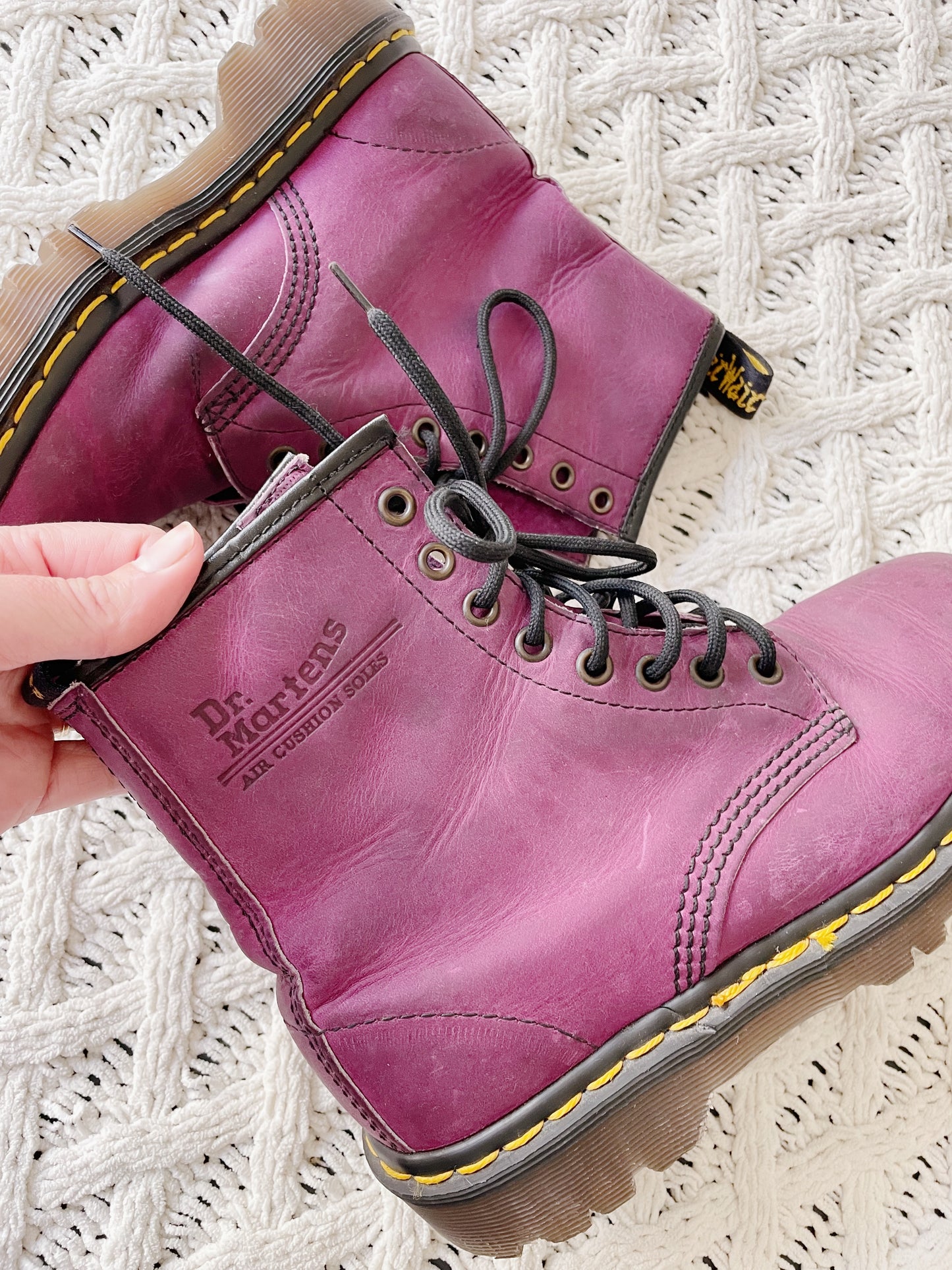 Vintage Purple Leather Dr. Marten Boots (6/6.5)