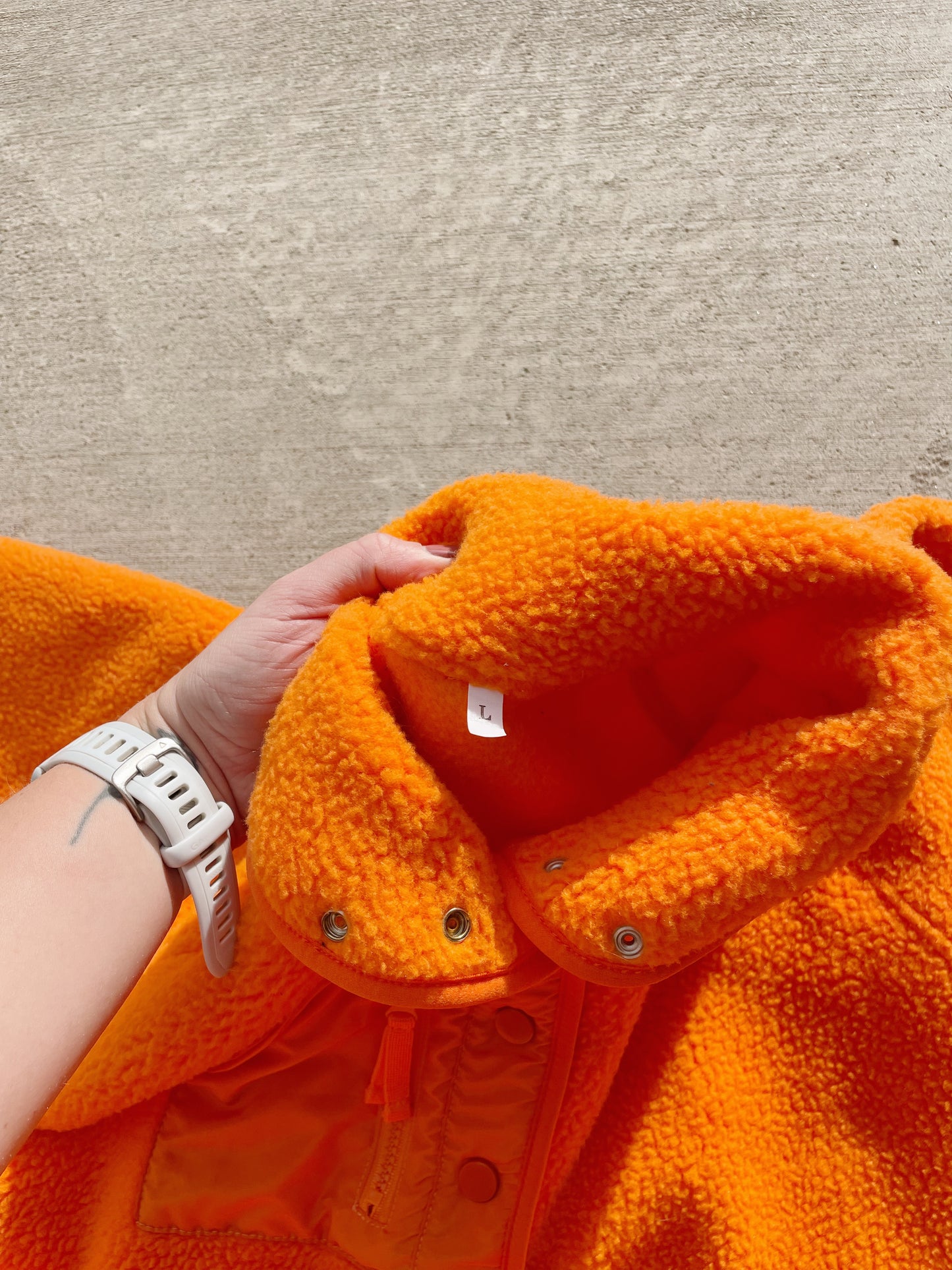 Clementine Orange Snap Fleece (L)
