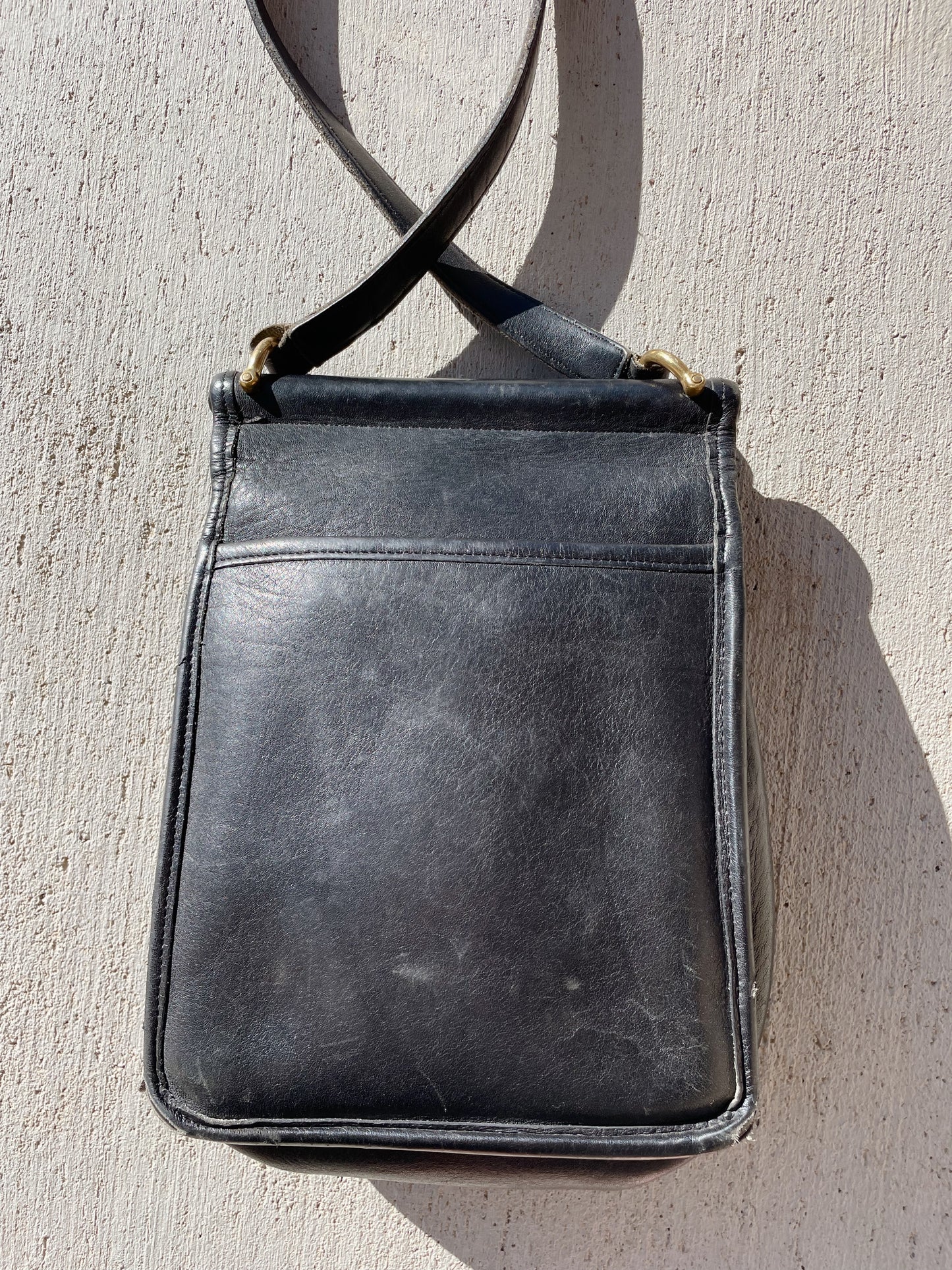 Vintage Coach Black Leather Bag - AS IS