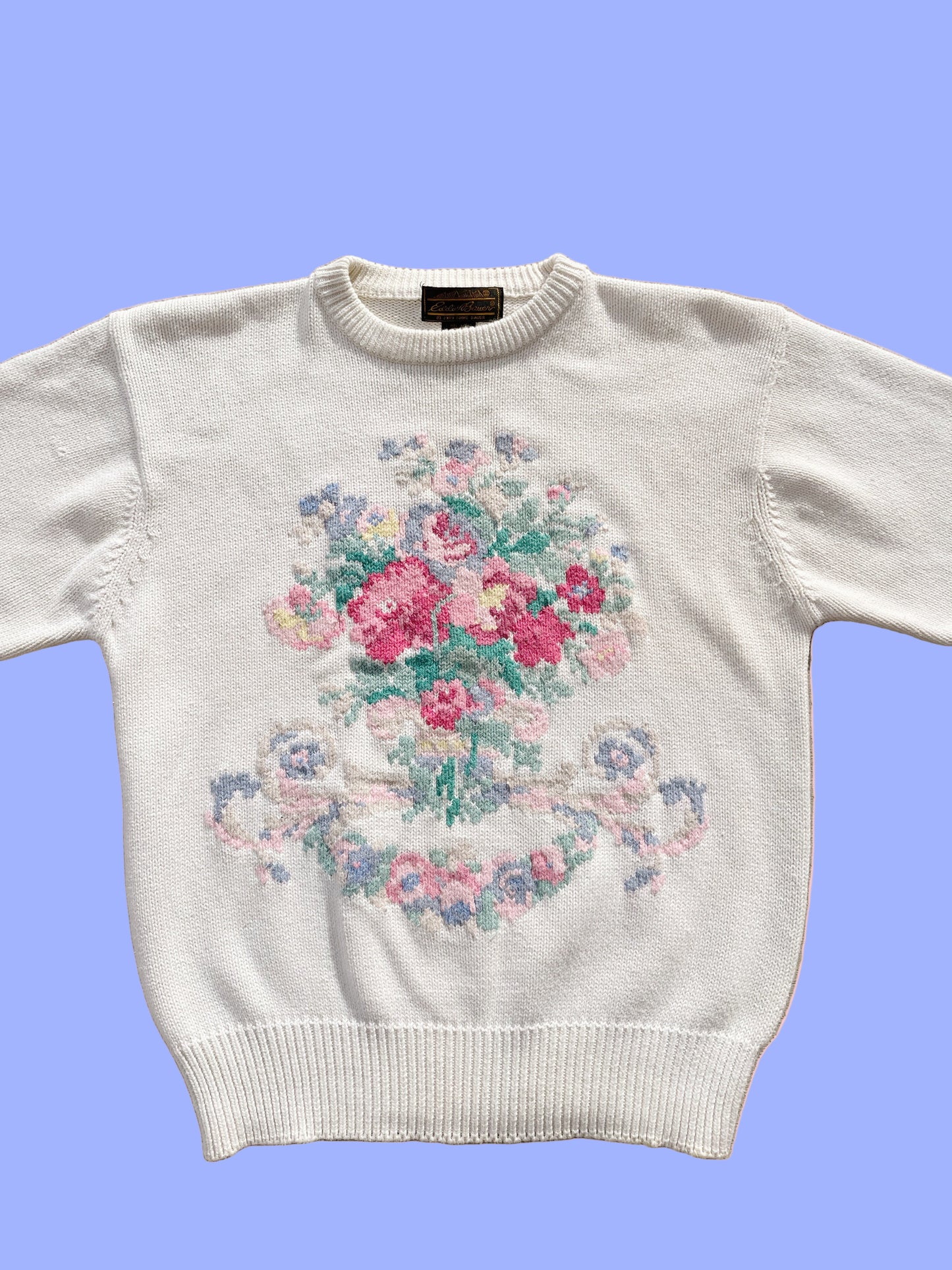 Vintage 1989 Eddie Bauer Flower Sweater (S)
