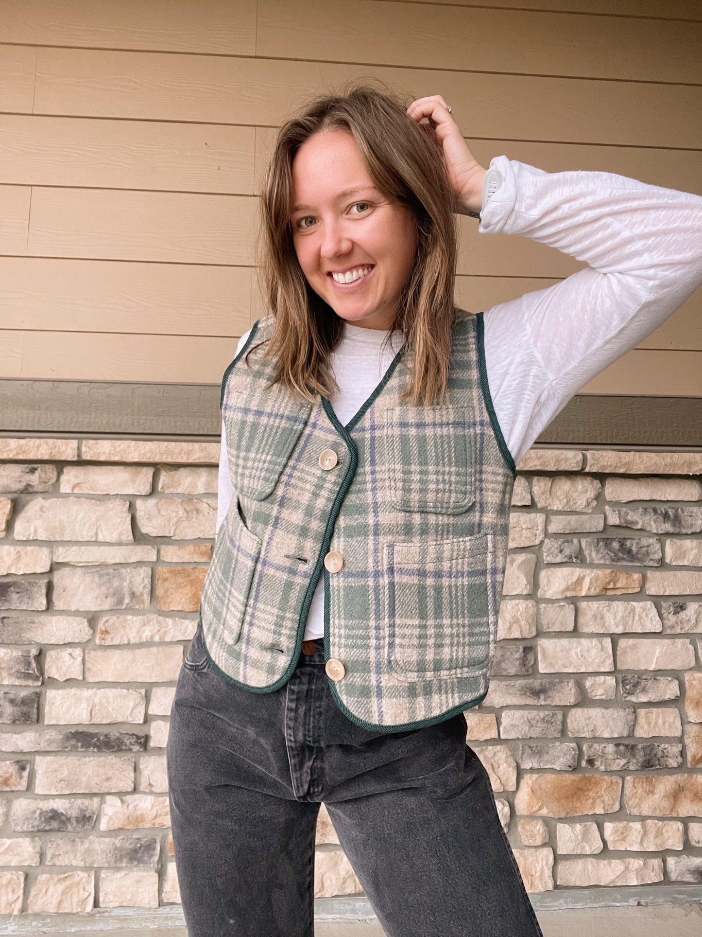 Vintage Woolrich Plaid Vest (M/L)