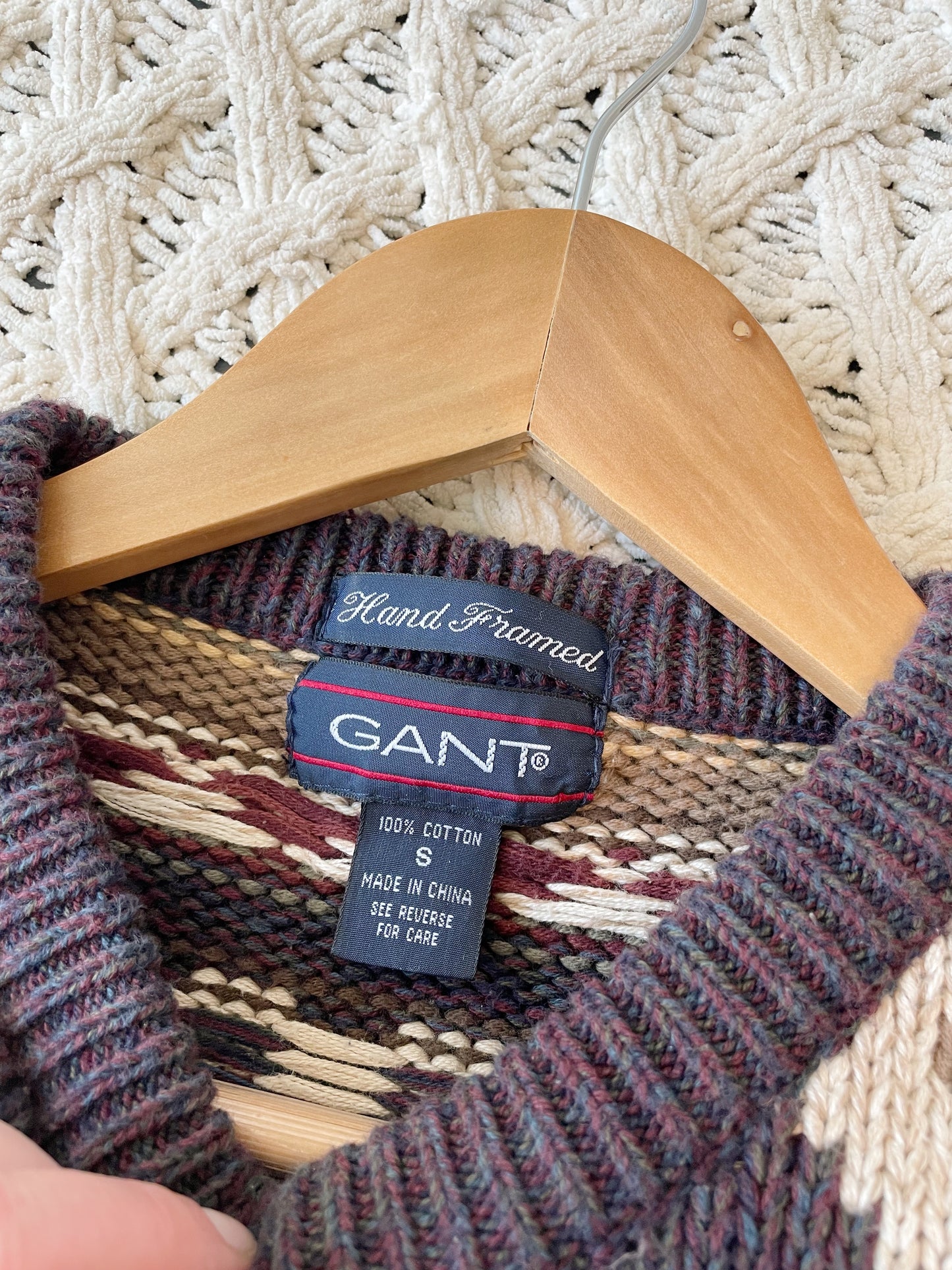 Vintage Gant Patterned Sweater (S)